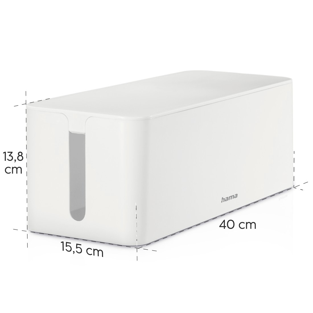 Hama Kabelbox »Kabelbox für Standard 6er Steckdosenleisten, Stecker, Kabel, Ladegerät«, (1 tlg.), Schlichtes Design, Schreibtisch, Tisch, große Aufbewahrungsbox
