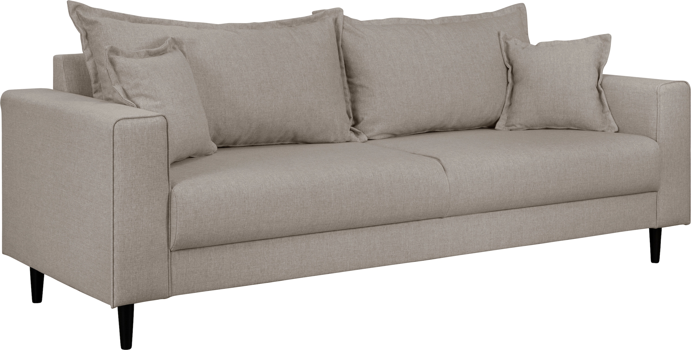 Home affaire 3-Sitzer »VEYRAS, hoher Sitzkomfort, Maße B/T/H: 212/84/76 cm« mit Wellenunterfederung, incl. Rückenkissen und Zierkissen