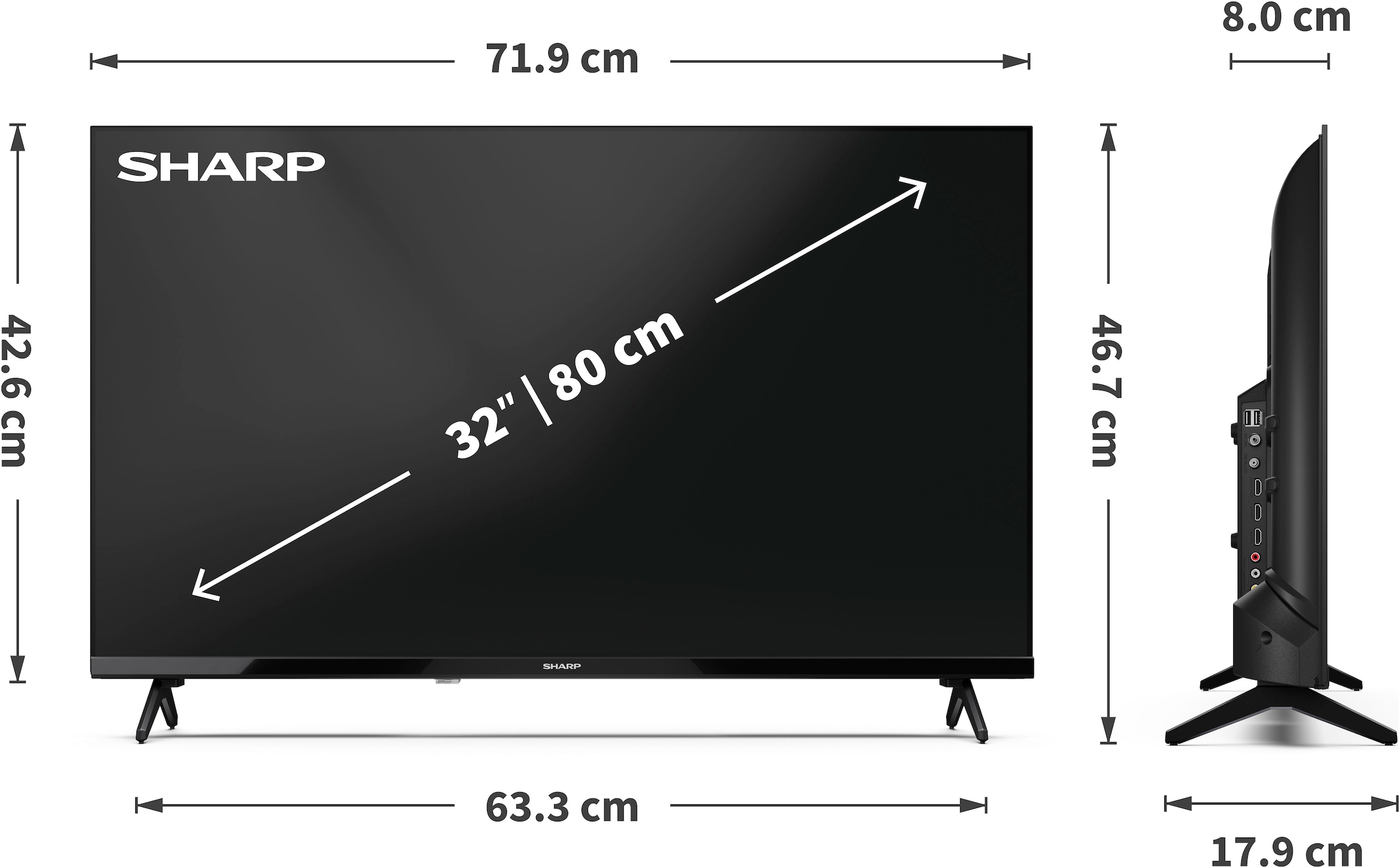 Sharp LED-Fernseher »1T-C32HAx«, HD-ready