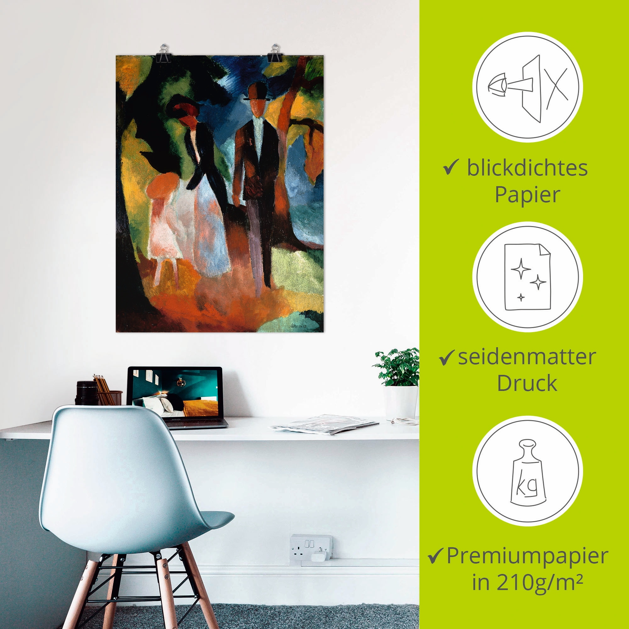 Artland Kunstdruck »Leute am blauen See«, Paar, (1 St.), als Leinwandbild, Wandaufkleber oder Poster in versch. Größen