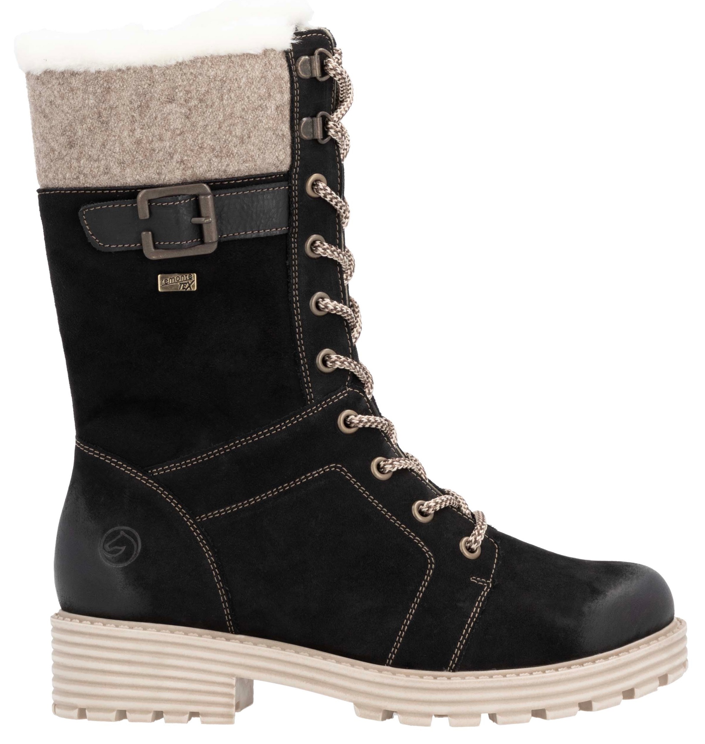 Remonte Winterstiefel, Blockabsatz, Schnürstiefel mit wasserabweisender remonte TEX-Membran