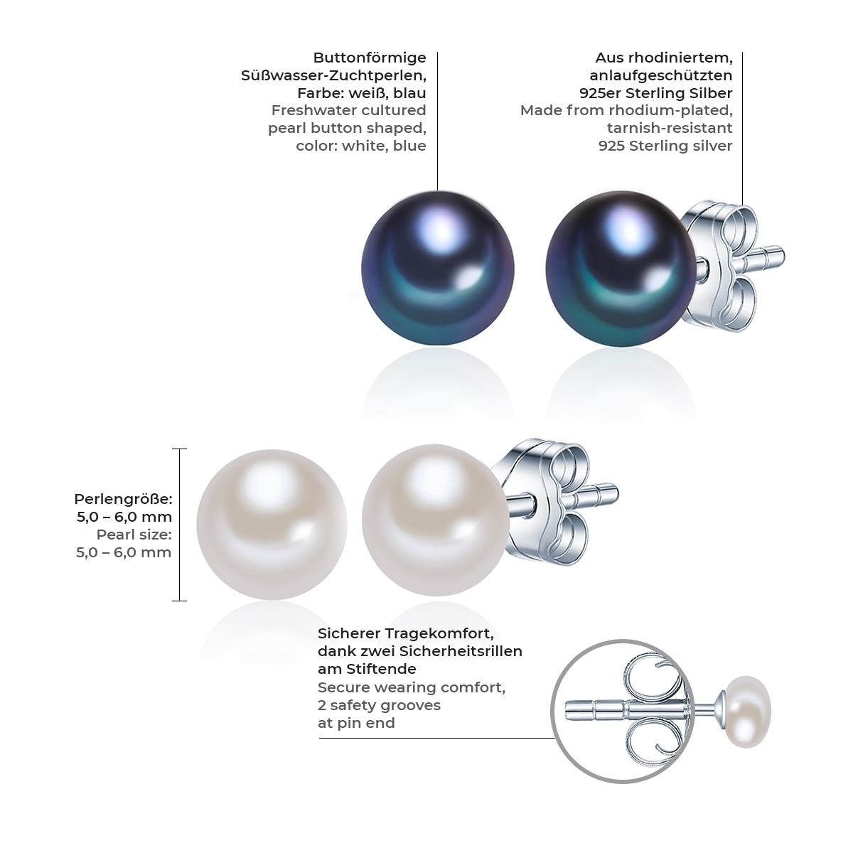 Valero Pearls Schmuckset »Set: X431«, (2 tlg.), aus Sterling Silber