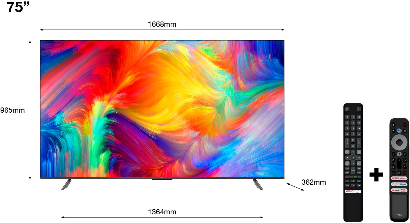 TCL LED-Fernseher »75P731X1«, 4K Ultra HD, Smart-TV-Google TV, HDR Premium, Dolby Atmos, HDMI 2.1, Metallgehäuse