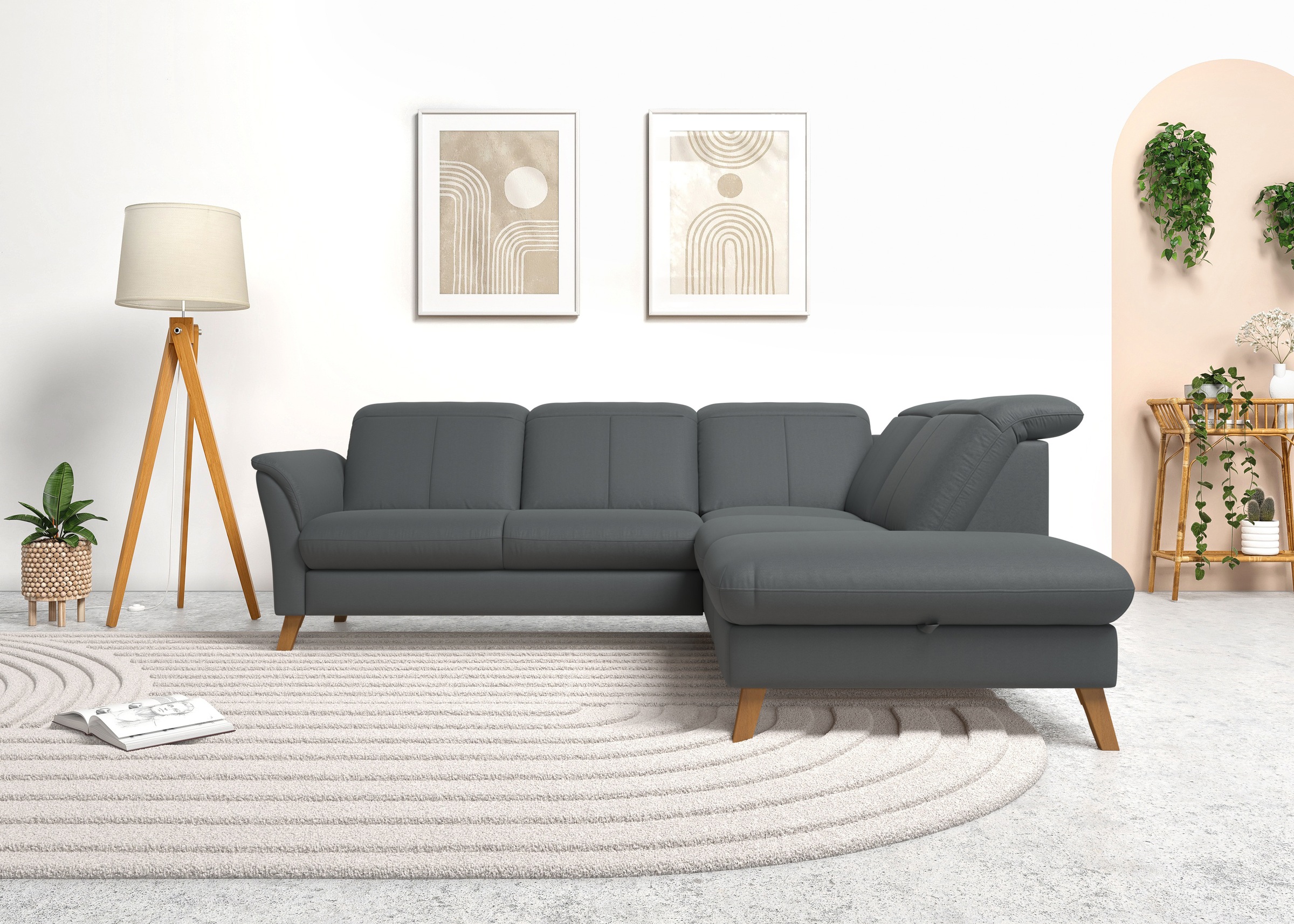 sit&more Ecksofa »Romero L-Form«, wahlweise mit oder ohne TV-Funktion, Bettfunktion, Bettkasten