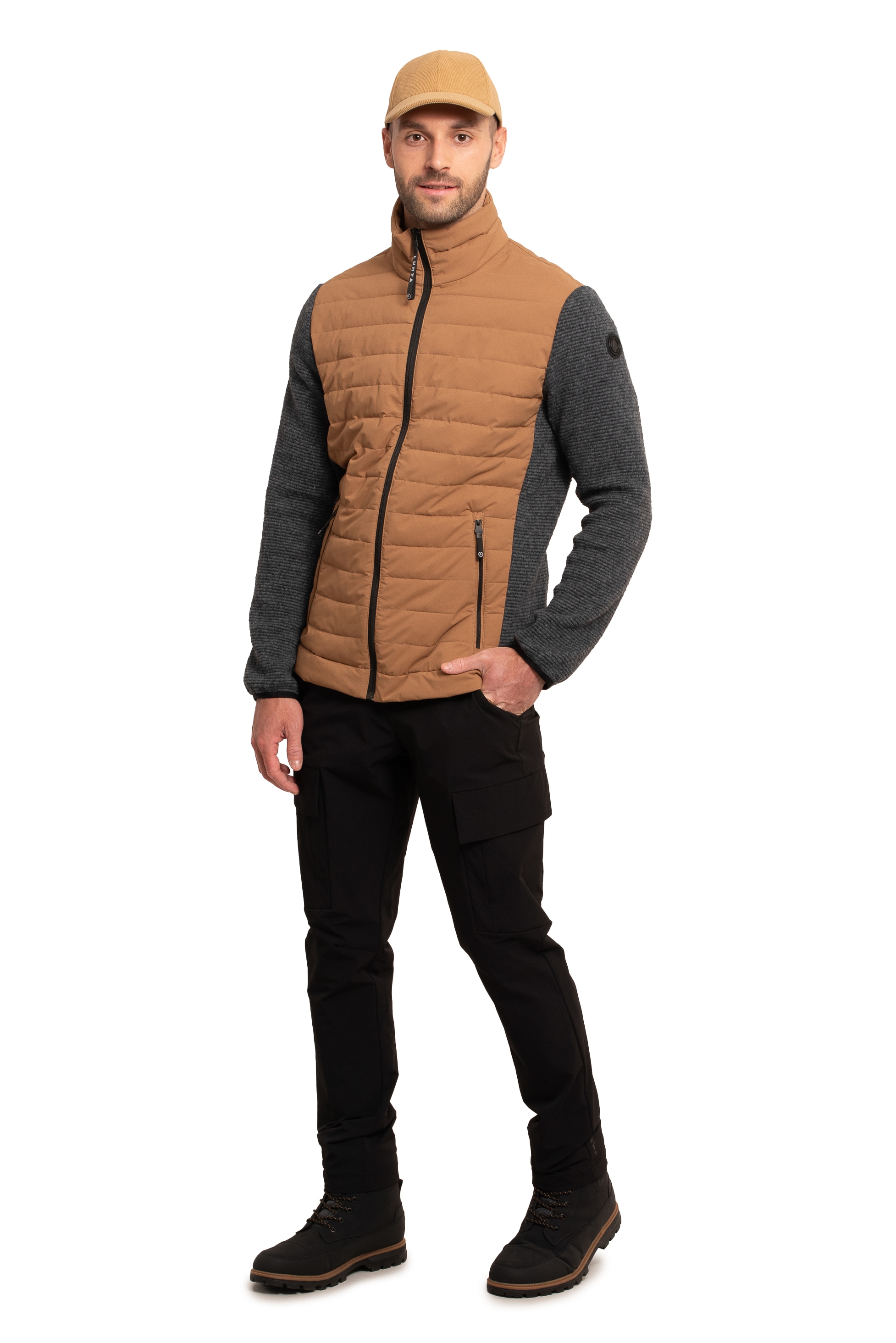 Luhta Hybridjacke »H STEPP/SWEATJACKE ANTTOLA« im Materialmix aus Steppware und Strickfleece, mit Stehkragen