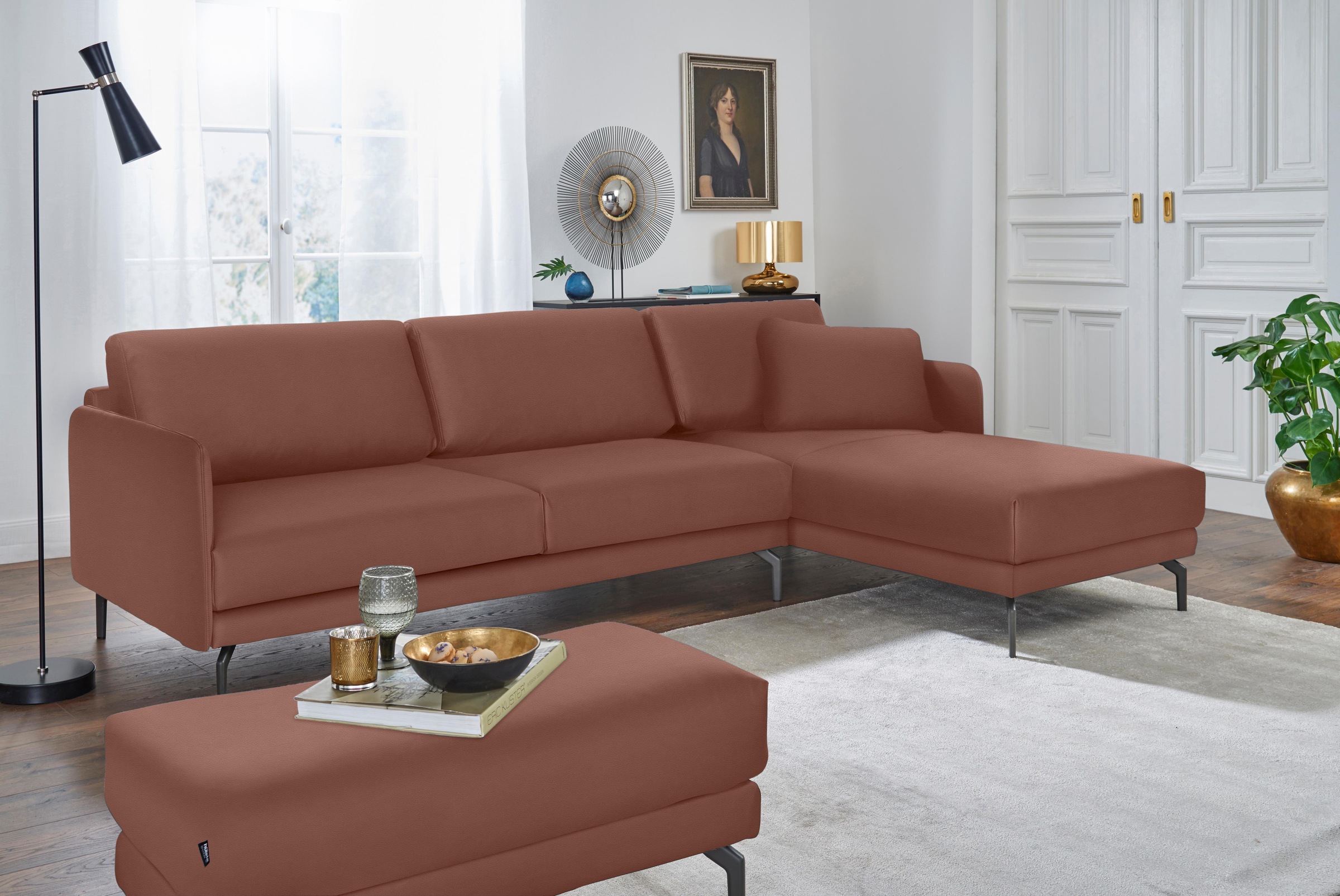 hülsta sofa cm, umbragrau 234 in sehr schmal, Armlehne Breite »hs.450«, Alugussfüße bestellen online Ecksofa