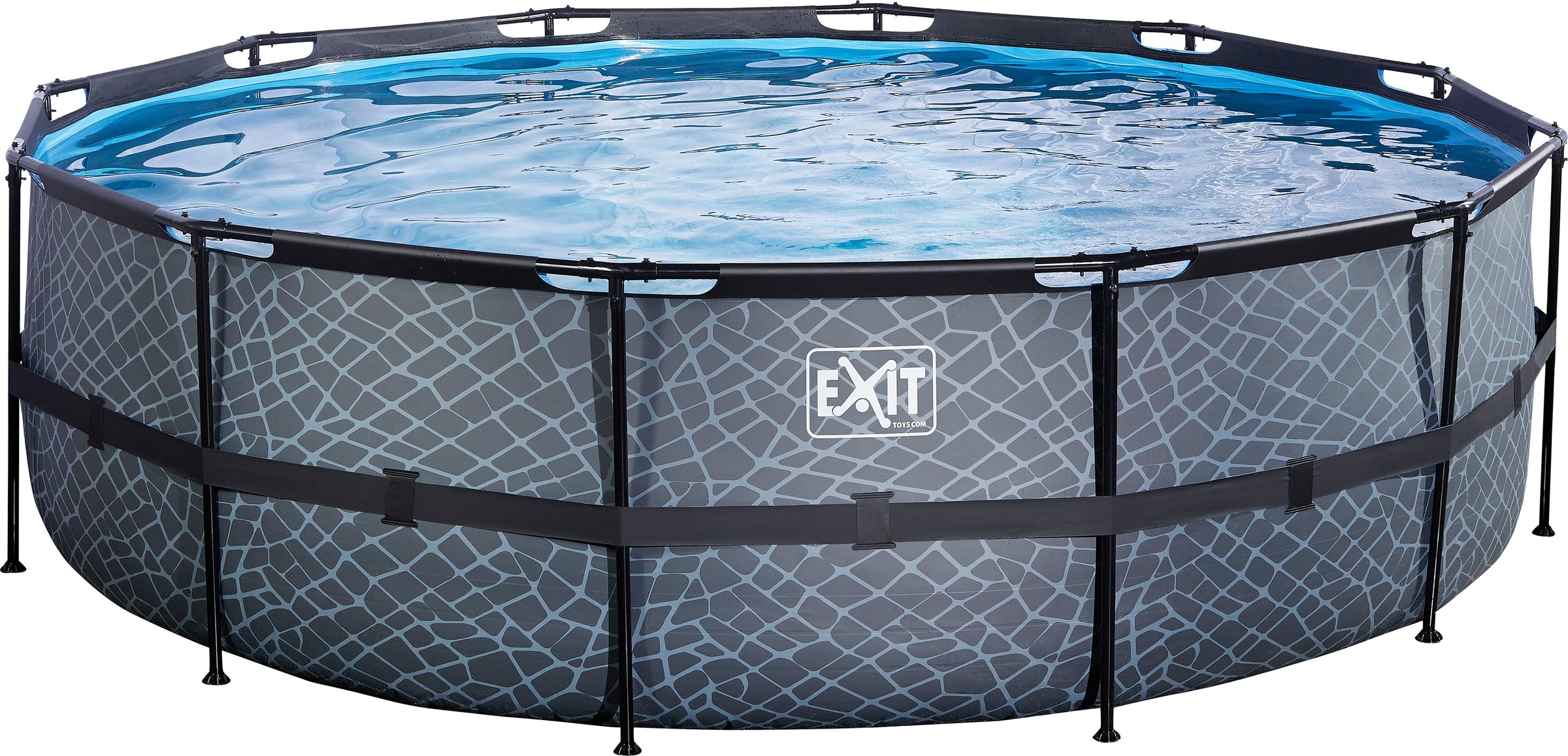 EXIT Framepool »inkl. Sicherheitsleiter«, (Set, 3 tlg.), ØxH: 488x122 cm, mit Sandfilteranlage