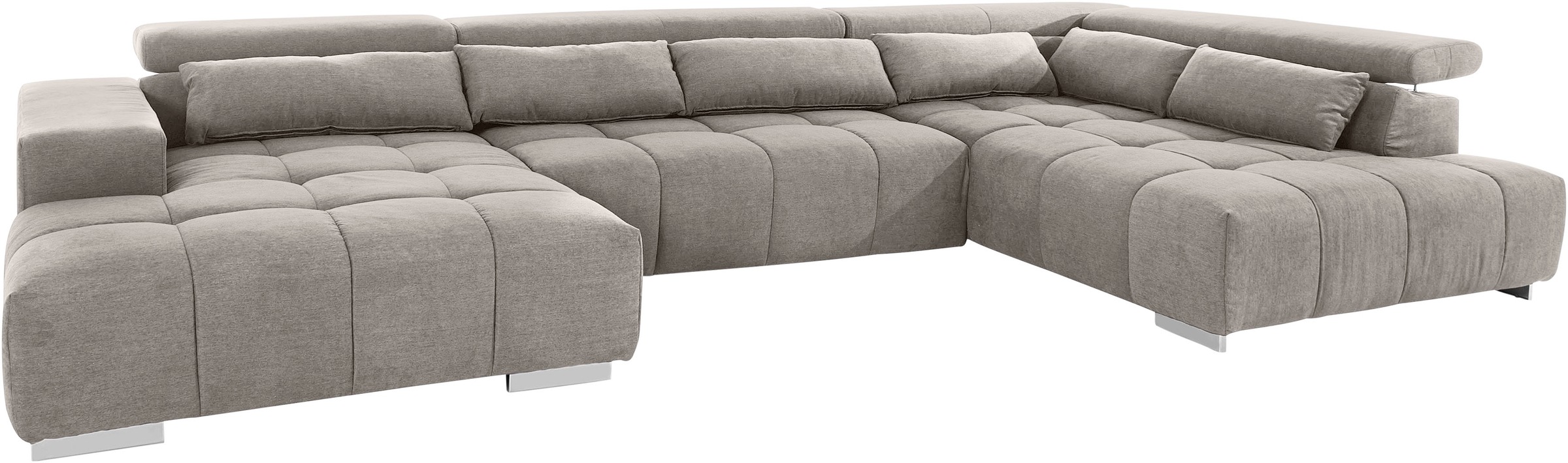 COTTA Wohnlandschaft »Orion U-Form«, mit Kopfteilverstellung & 6 Nierenkissen