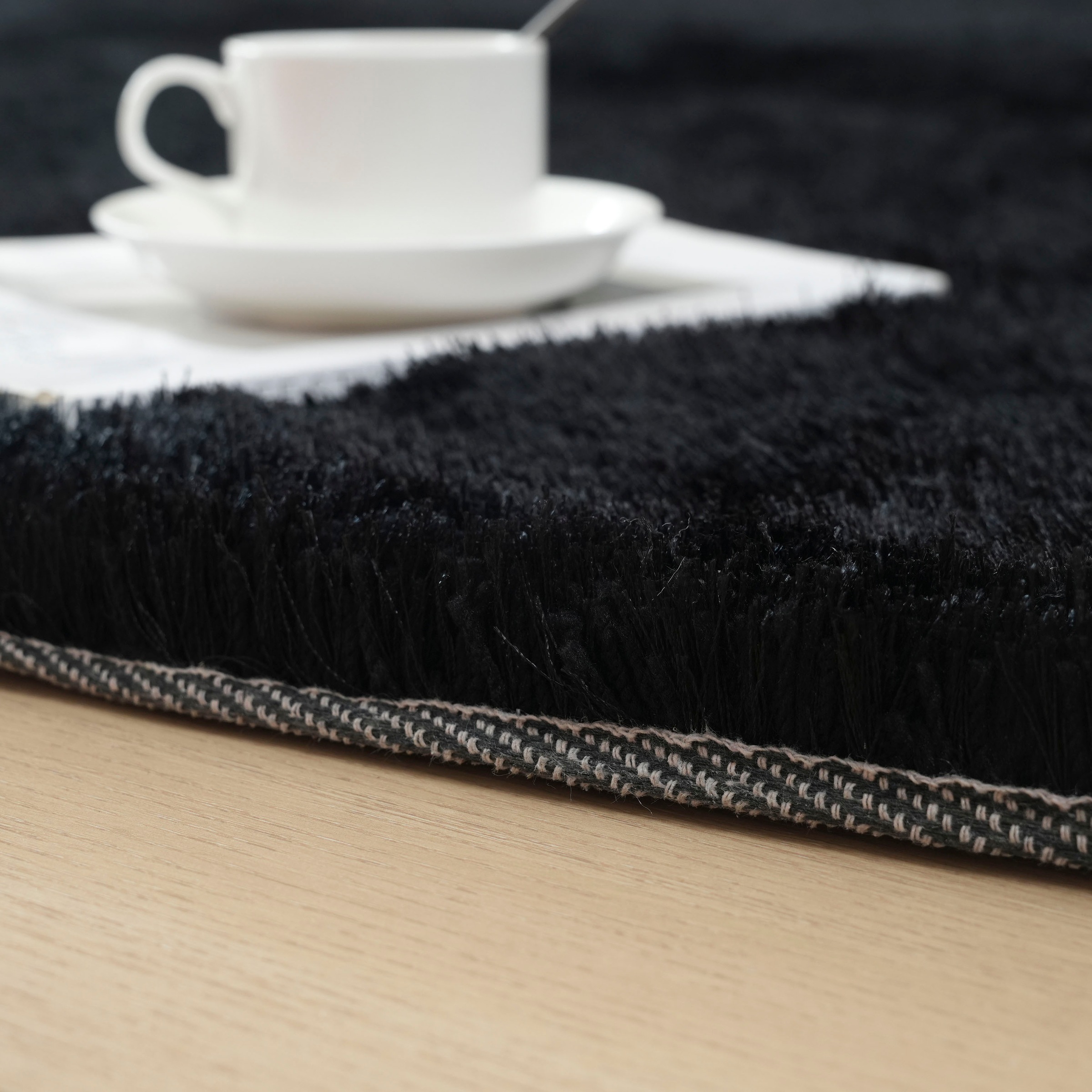 Bruno Banani Hochflor-Teppich »Dana Bean shape, besondere Form, weich, Mikrofaser Teppiche«, U-förmig, 30 mm Höhe, organische Form, uni, Wohnzimmer, Schlafzimmer, Esszimmer