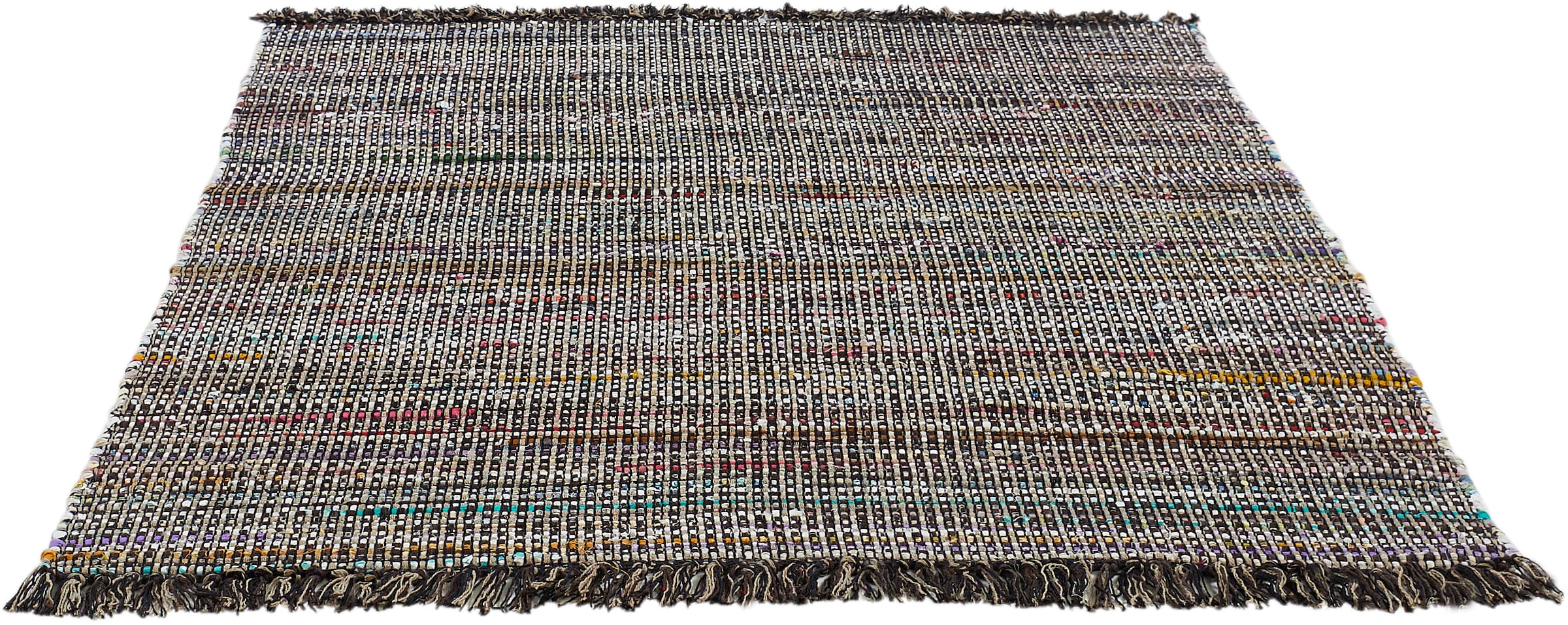 Andiamo Teppich »Frida«, rechteckig, 8 mm Höhe, Handweb Teppich, Fleckerl, reine Baumwolle, handgewebt, mit Fransen