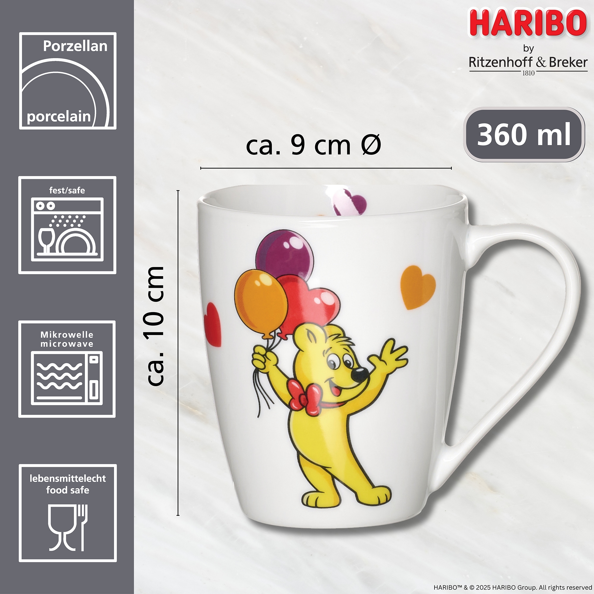 Ritzenhoff & Breker Becher »HARIBO Balloon, 360 ml«, (1 tlg.), spülmaschinenfest