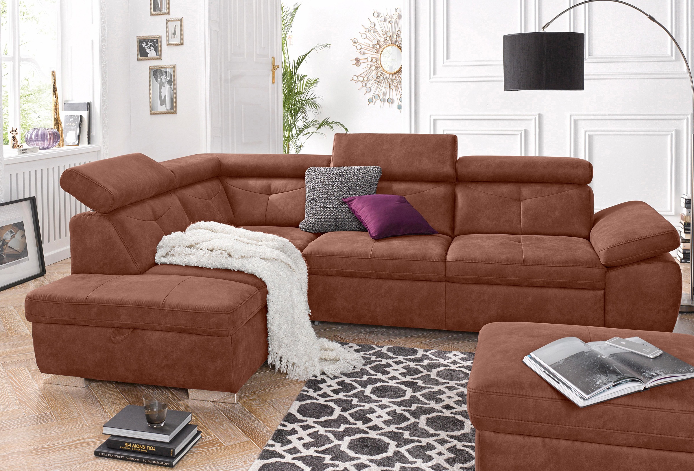 exxpo - sofa fashion Ecksofa "Spring, super bequem und komfortabel mit Armt günstig online kaufen