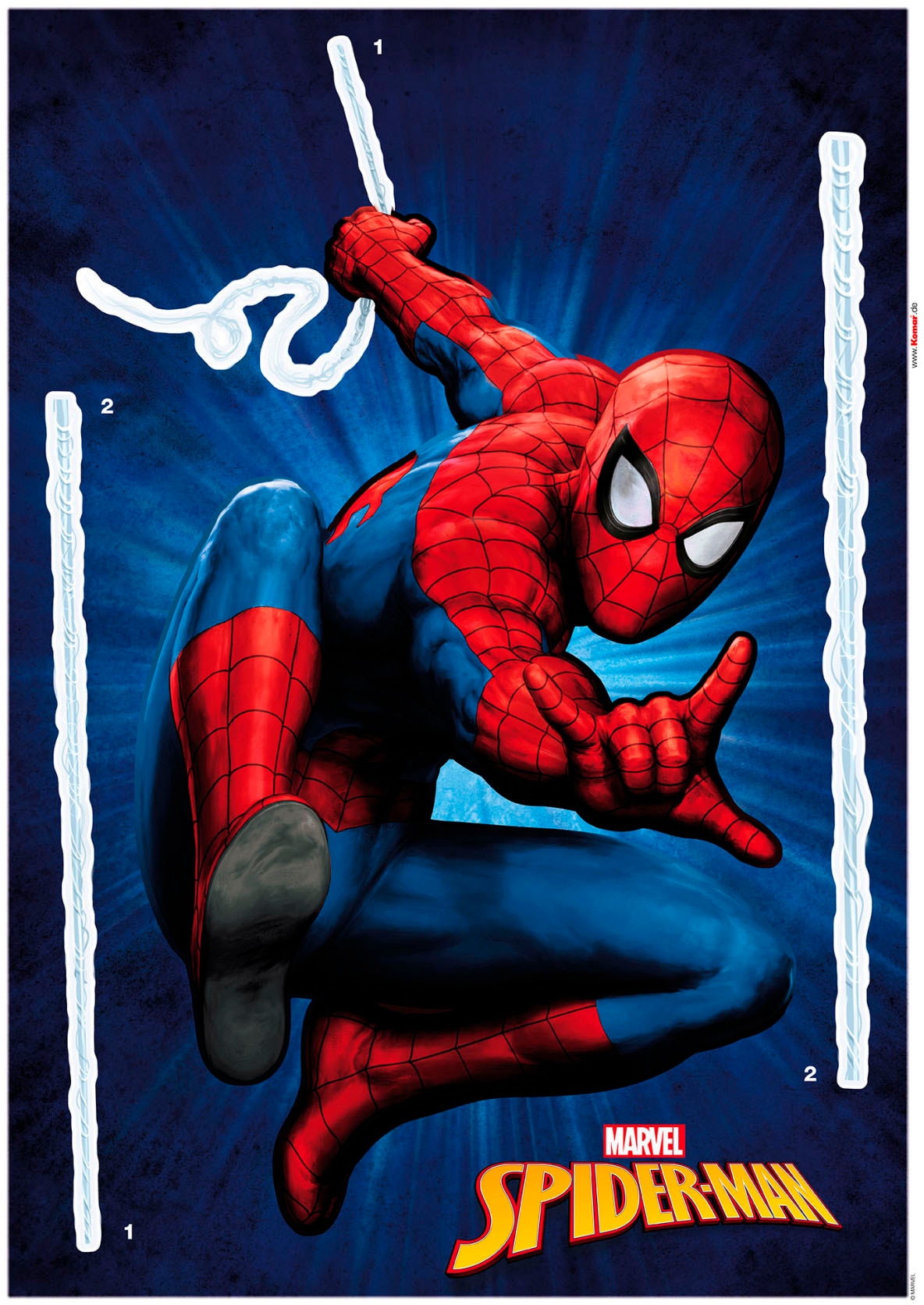 Komar Wandtattoo »Spider-Man - Größe 50 x 70 cm«, (3 St.), selbstklebend, Wandsticker, Kinderzimmer