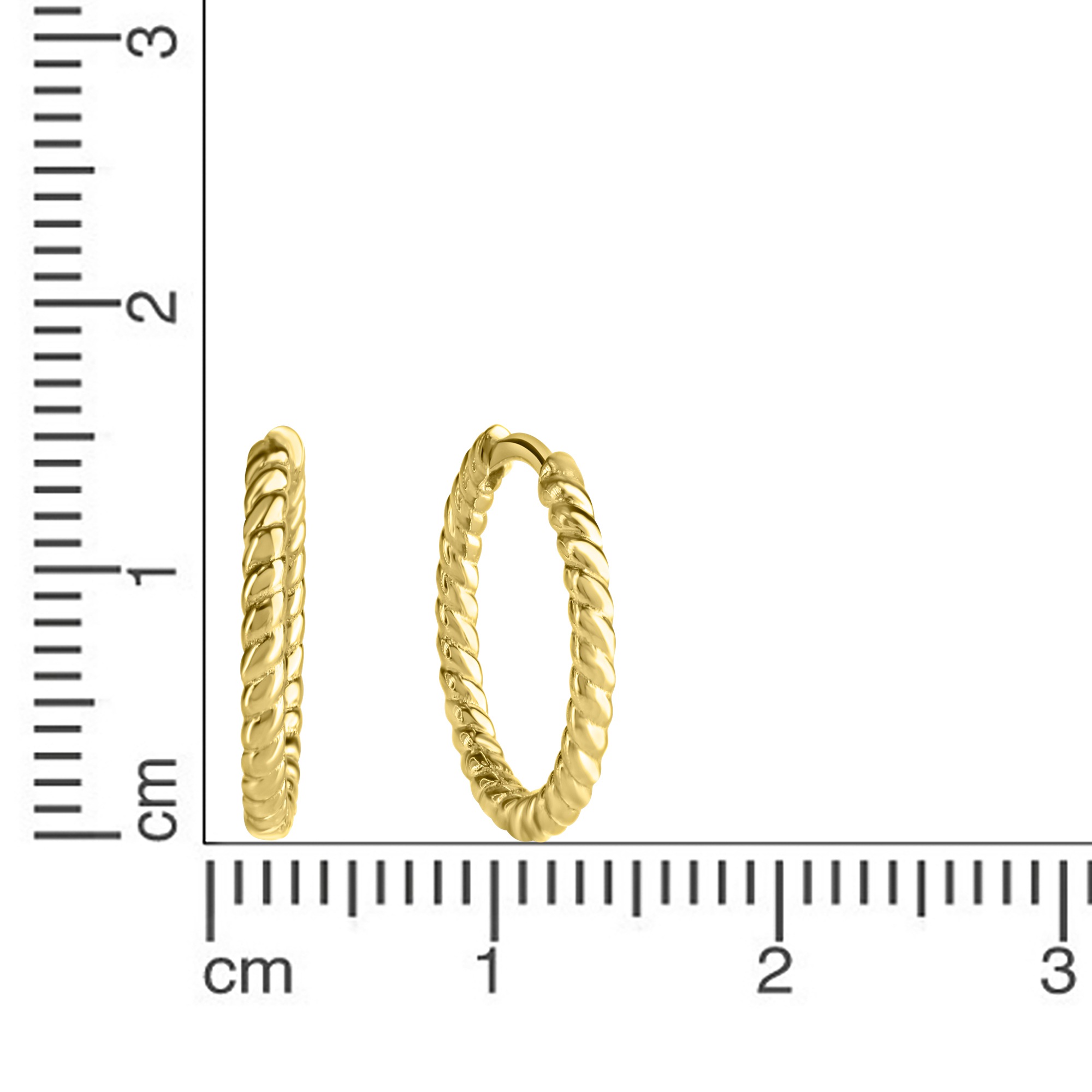 CELESTA Paar Creolen »Silber 925 vergoldet twisted 16mm Durchmesser«