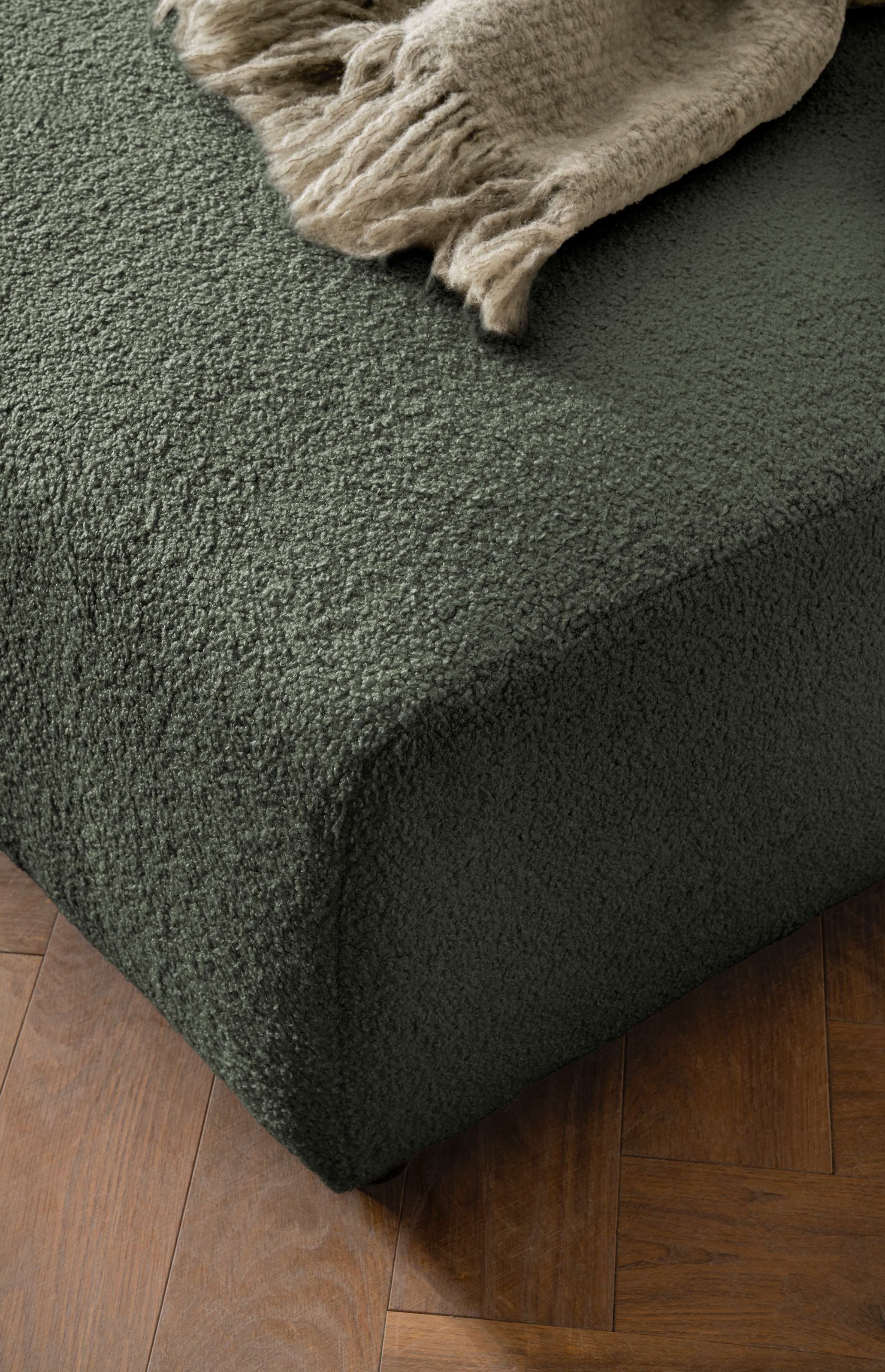 andas Hocker »BAKELS, Polsterhocker in Cord oder Boucle-Stoff«, zur Serie BAKELS, Hocker stellbar zum Schlafsofa (Krokodilverbinder)