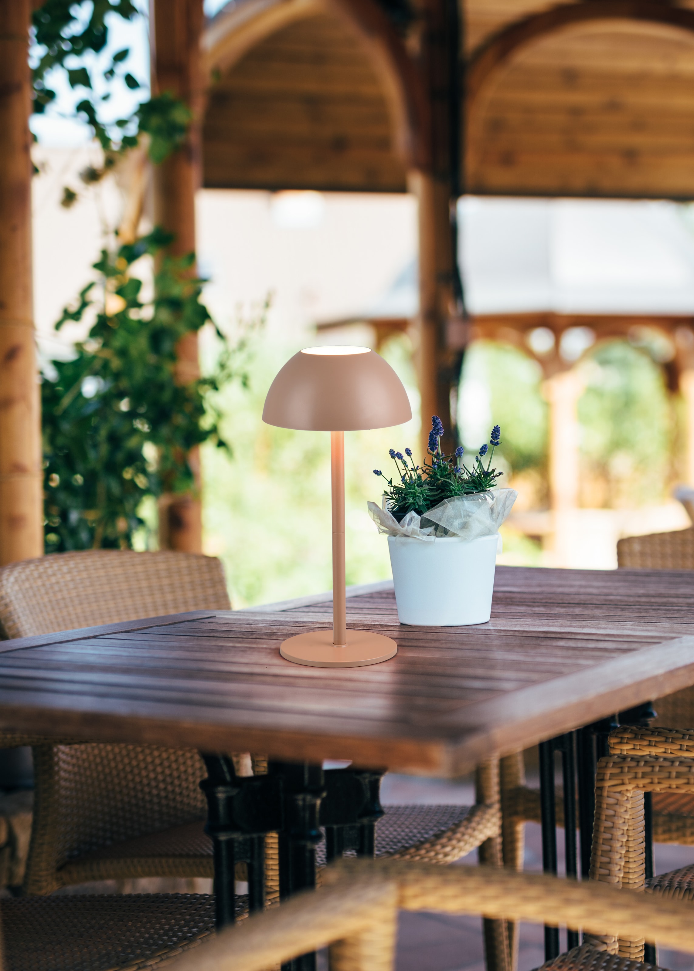 my home LED Außen-Tischleuchte »Abbey Tischleuchte (Stück)«, 1 flammig, Leuchtmittel LED-Board | LED fest integriert, Outdoor Akku Tischlampe Pilzdesign, USB-C, 4-fach Touch Dimmer, IP54