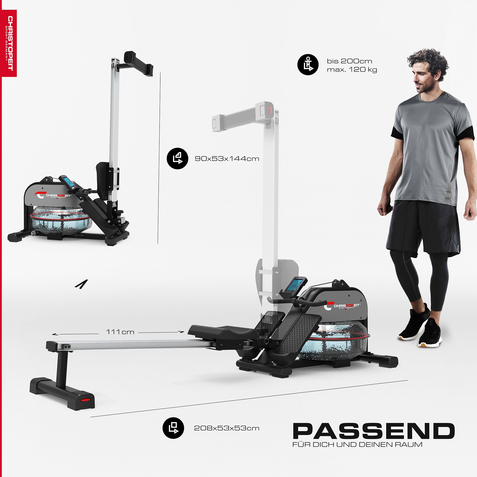 Christopeit Sport® Ruderzugmaschine »WP 1000«, Rudermaschine