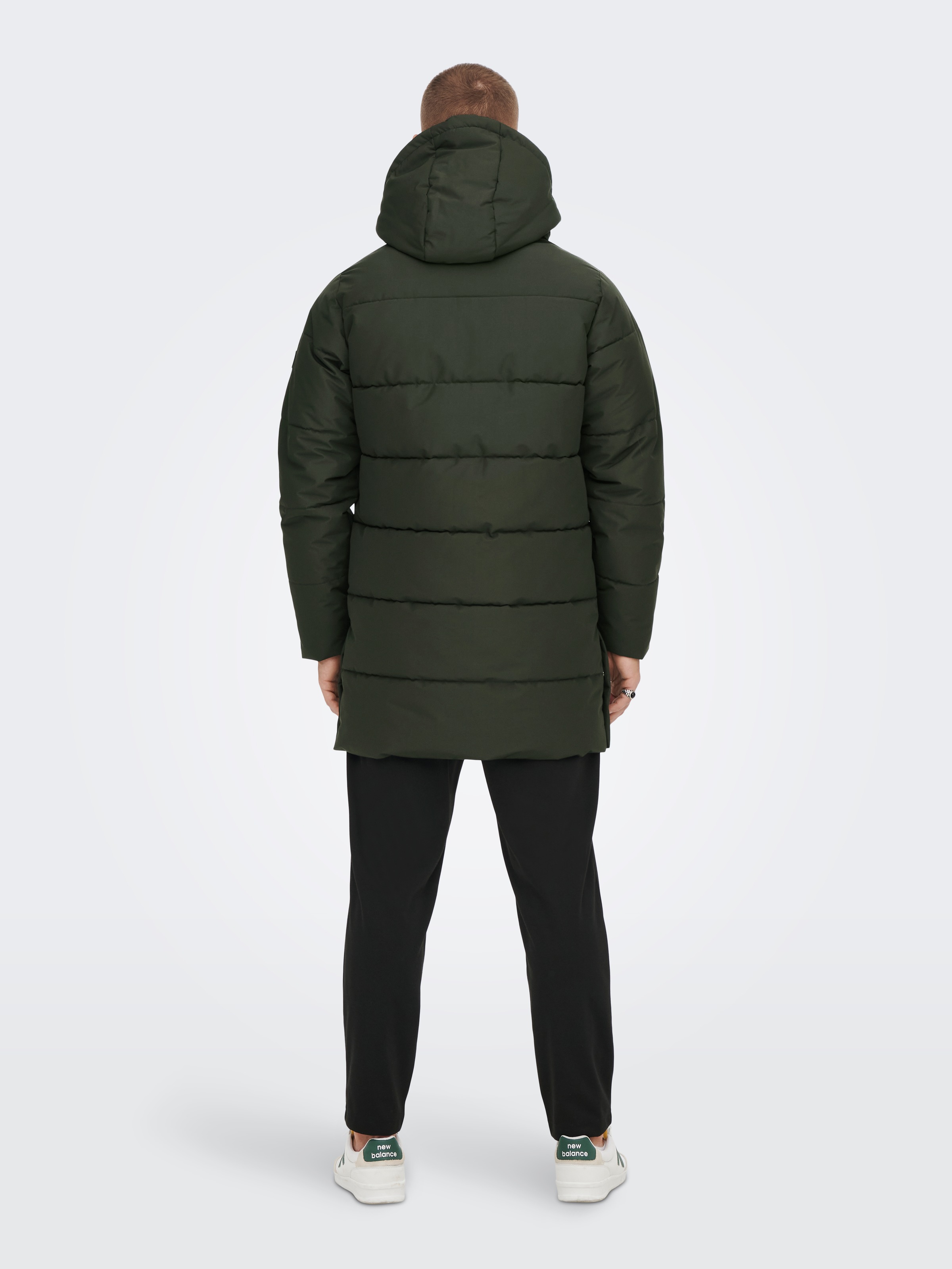 ONLY & SONS Steppjacke »ONSCARL LIFE LONG QUILTED COAT NOOS OTW« mit Kapuze