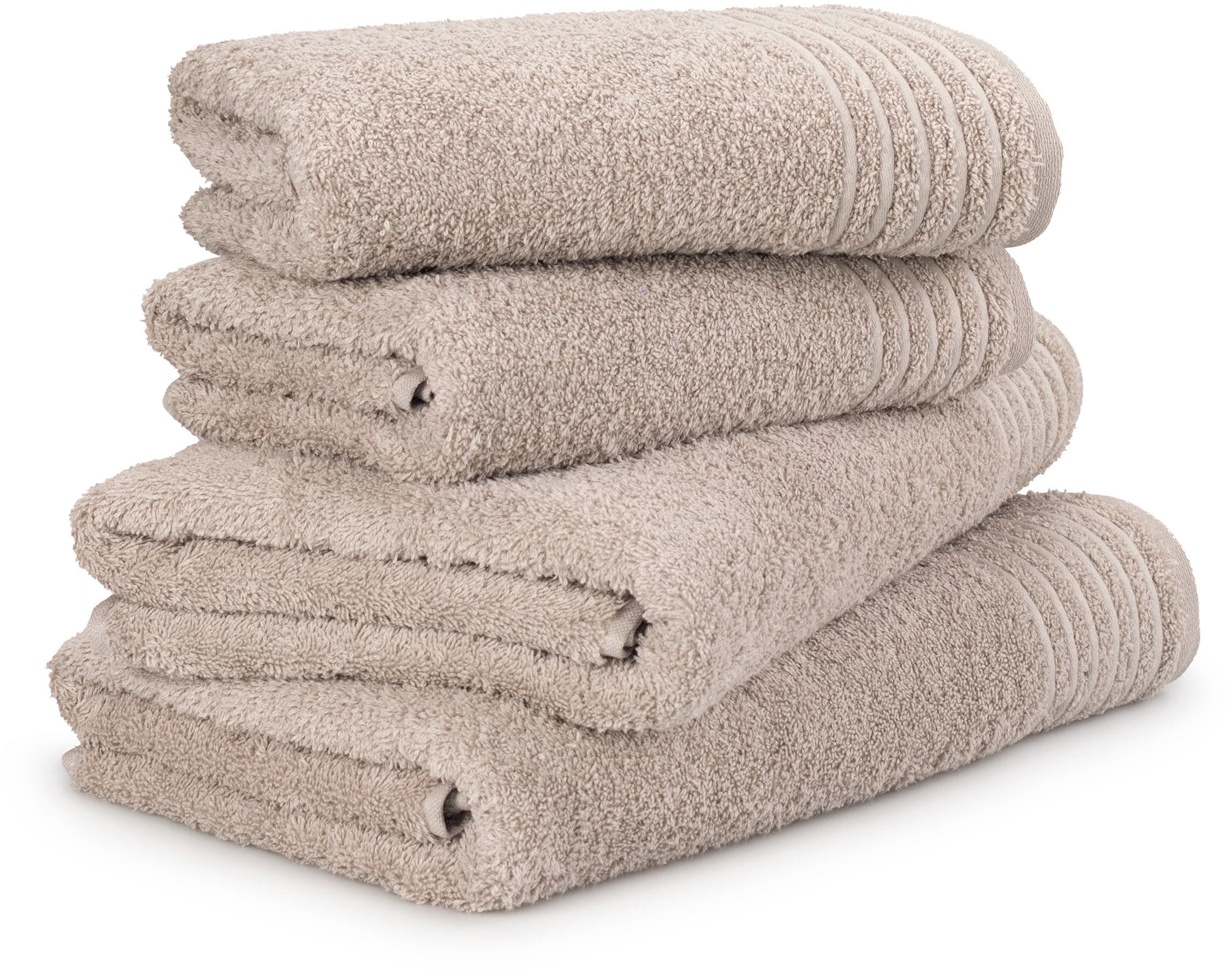 Handtuch Set »New Classic« 4 Stk. Walkfrottier 2x Hand- und 2x Duschtücher, 100% bester Baumwolle (480 g/m²) weiß Walkfrottier, Obermaterial: 100% 