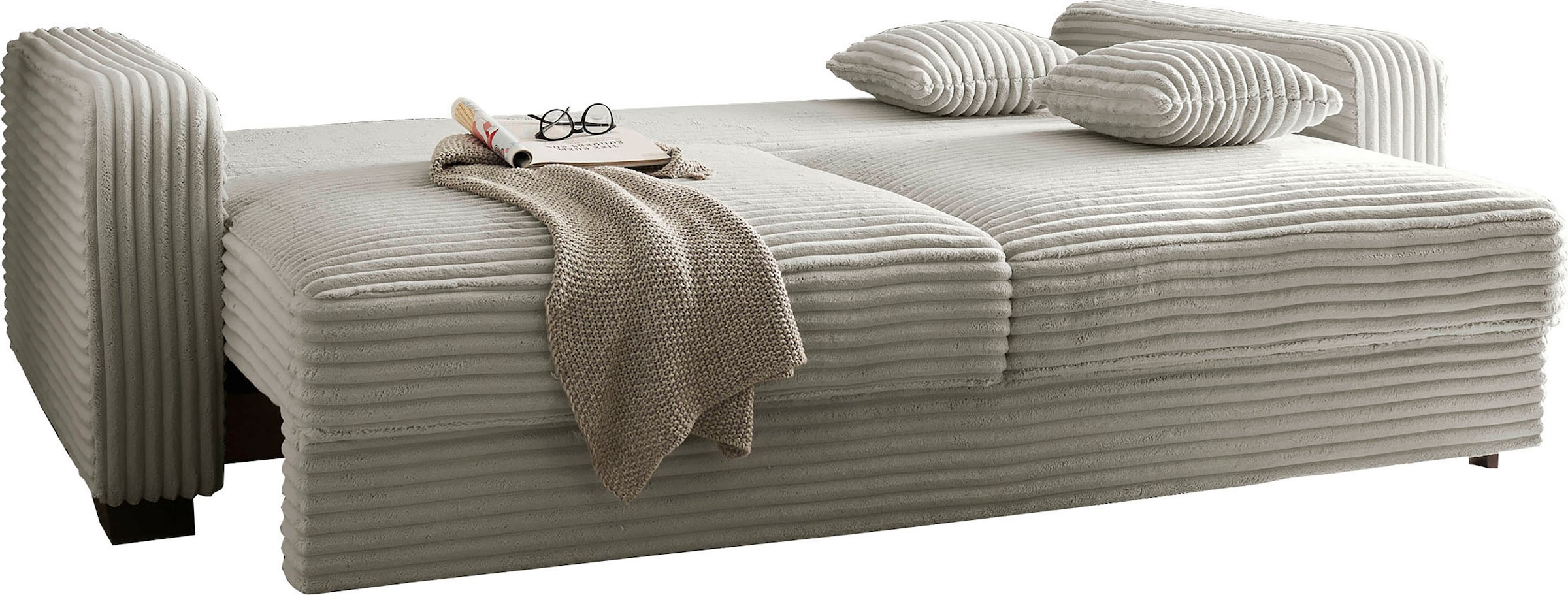 ED EXCITING DESIGN Schlafsofa »Carrara«, mit Bettkasten & 2 Zierkissen