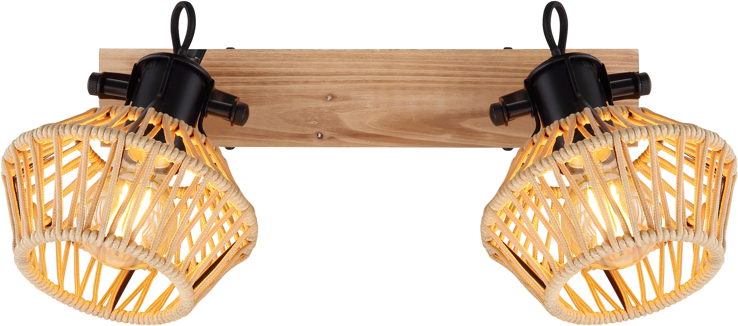 GLOBO LIGHTING Deckenstrahler »VALLI«, Leuchtmittel E27 | ohne Leuchtmittel, Deckenspot/braun/Hanf naturfarben/Flur/Wohnzimmer