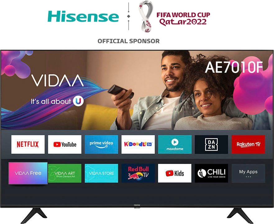 Hisense LED-Fernseher »75AE7010F«, 189 cm/75 Zoll, 4K Ultra HD, Smart-TV  auf Raten bestellen