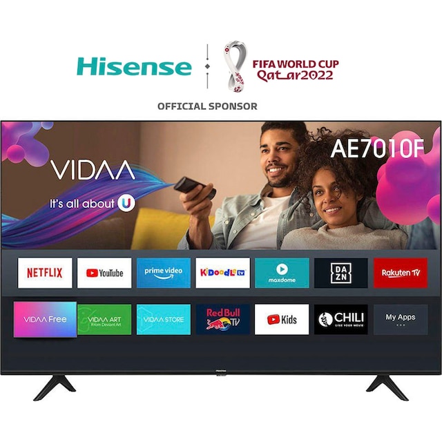 Hisense LED-Fernseher »75AE7010F«, 189 cm/75 Zoll, 4K Ultra HD, Smart-TV  auf Raten bestellen