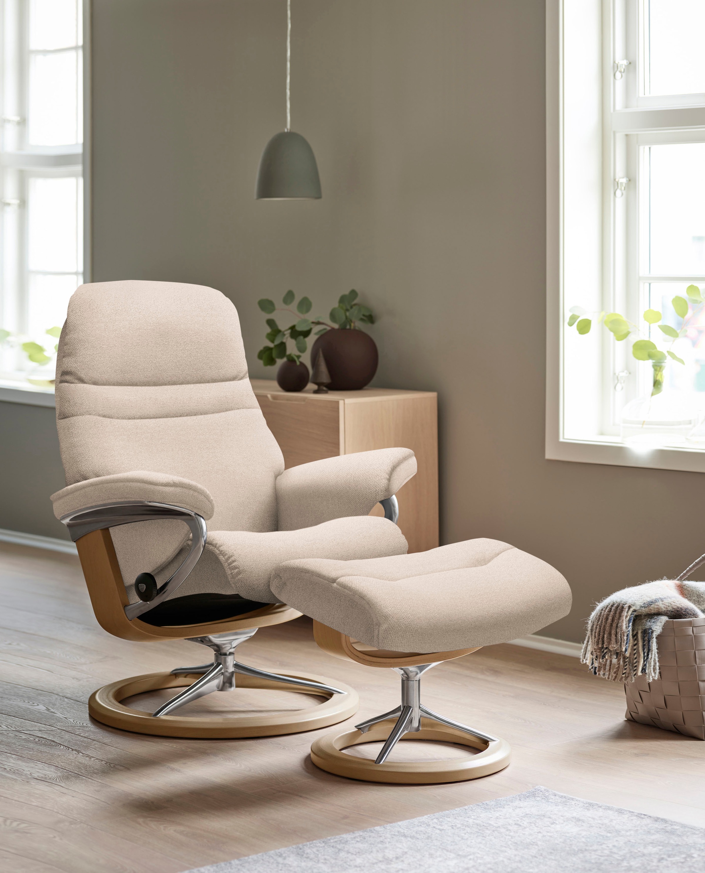 Stressless® Relaxsessel »Sunrise«, (Set, Relaxsessel mit Hocker), mit Signa günstig online kaufen