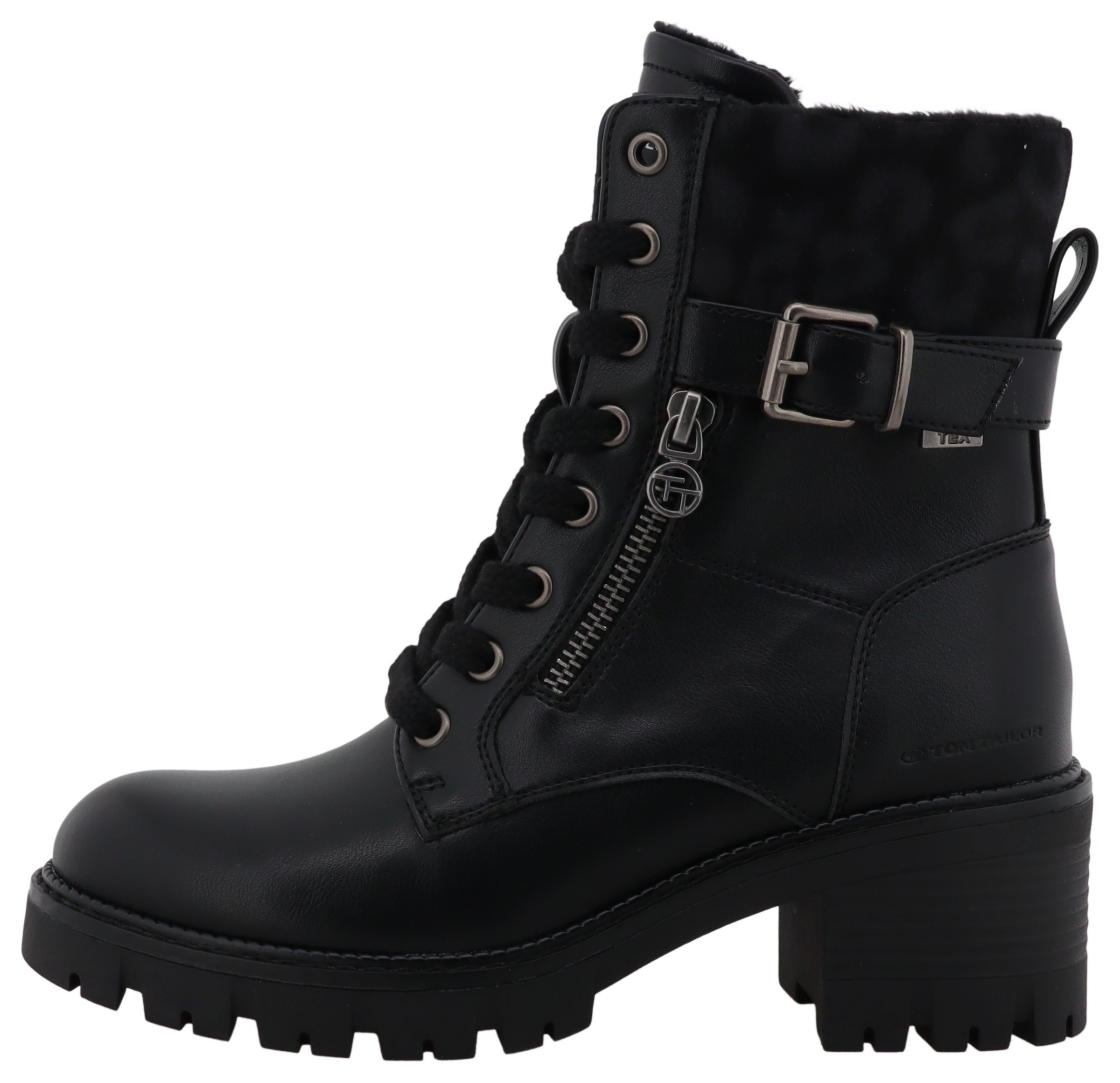 TOM TAILOR Winterstiefelette, Workerboots, Plateaustiefelette mit Blockabsatz