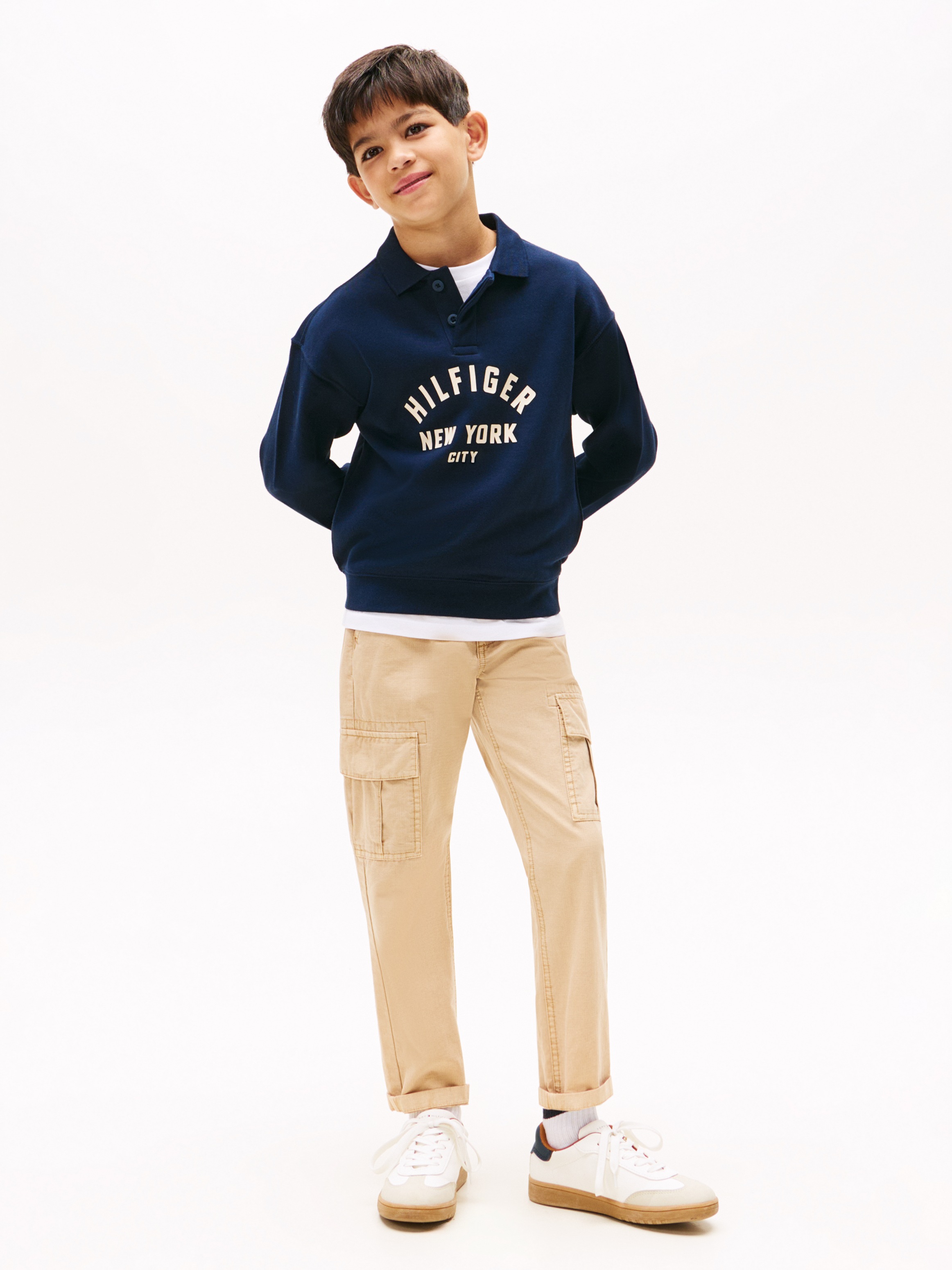 Tommy Hilfiger Sweatshirt »HILFIGER GRAPHIC SWEATSHIRT«, für Kinder bis 16 Jahre, mit Polokragen