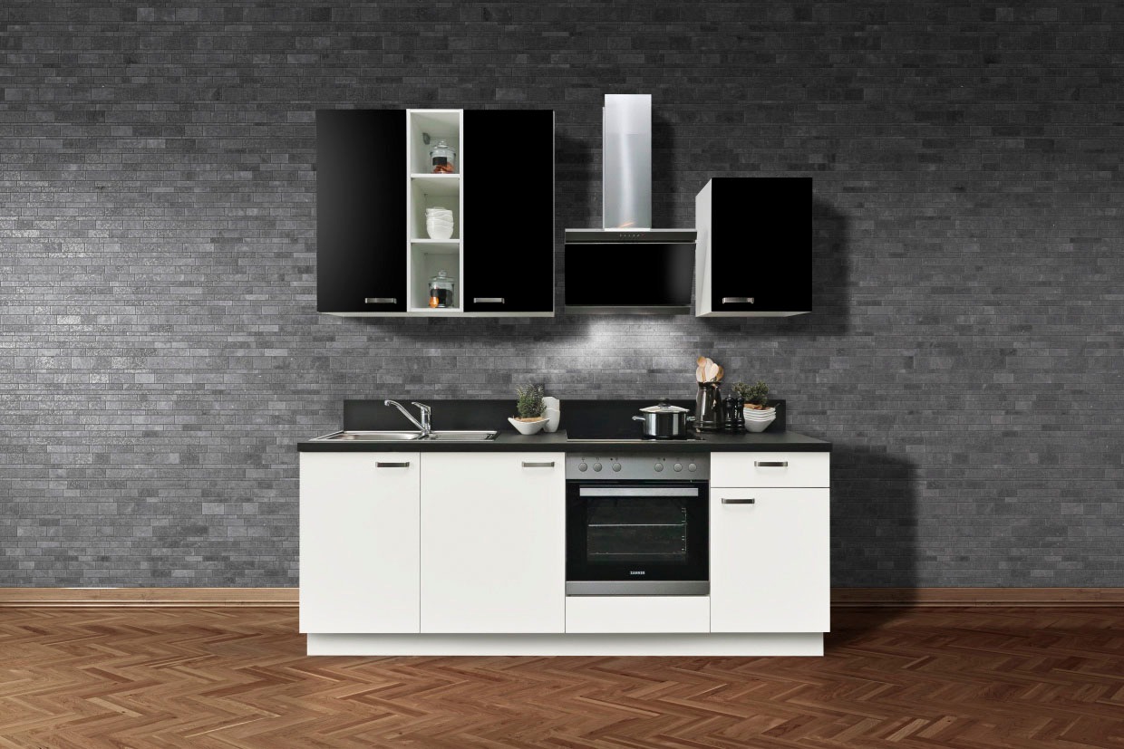 KOCHSTATION Küchenzeile »"KS-Bari", wahlw. mit E-Geräten«, Soft-Close-Funktion und Vollauszug, vormontiert, Breite 220 cm
