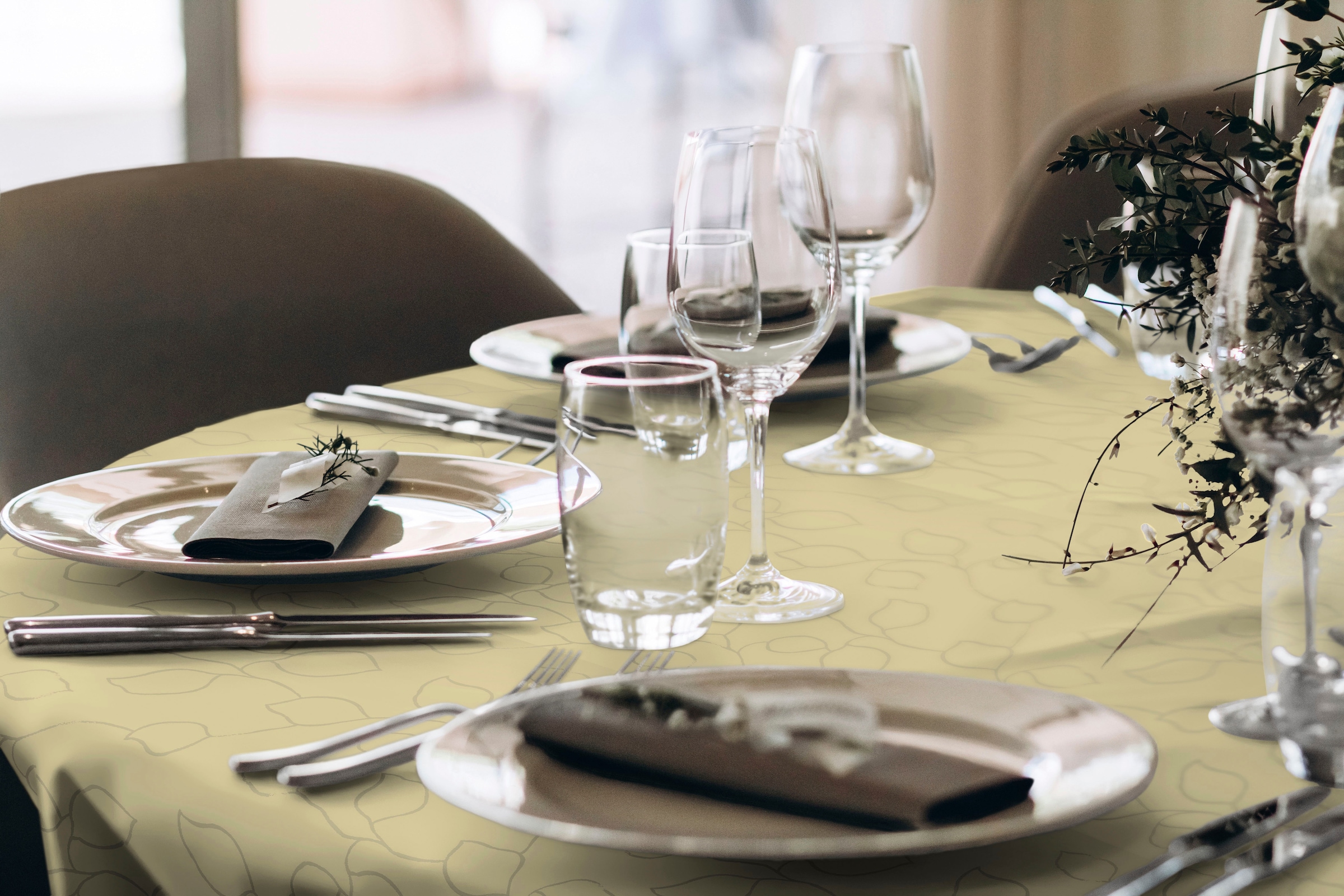 Wirth Tischdecke »Westport«, (1 St.), Made in Germany, Jacquard Dekostoff, Blatt-Design, Pflegeleicht