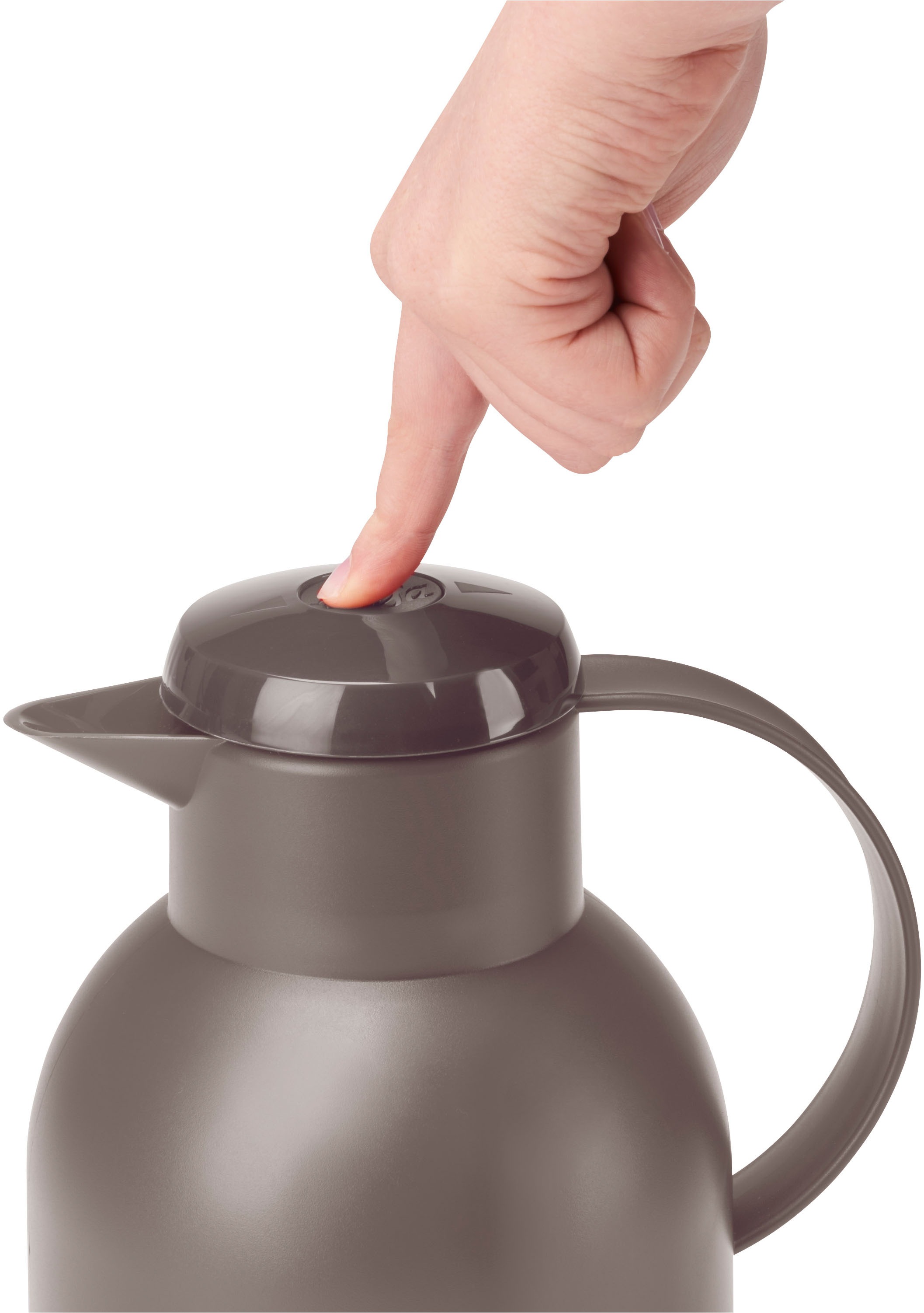 Emsa Isolierkanne »Samba«, 1,5 l, XXL-Modell, zeitloses Design, einfacher Knopfdruck, 24h kalt, 12h warm