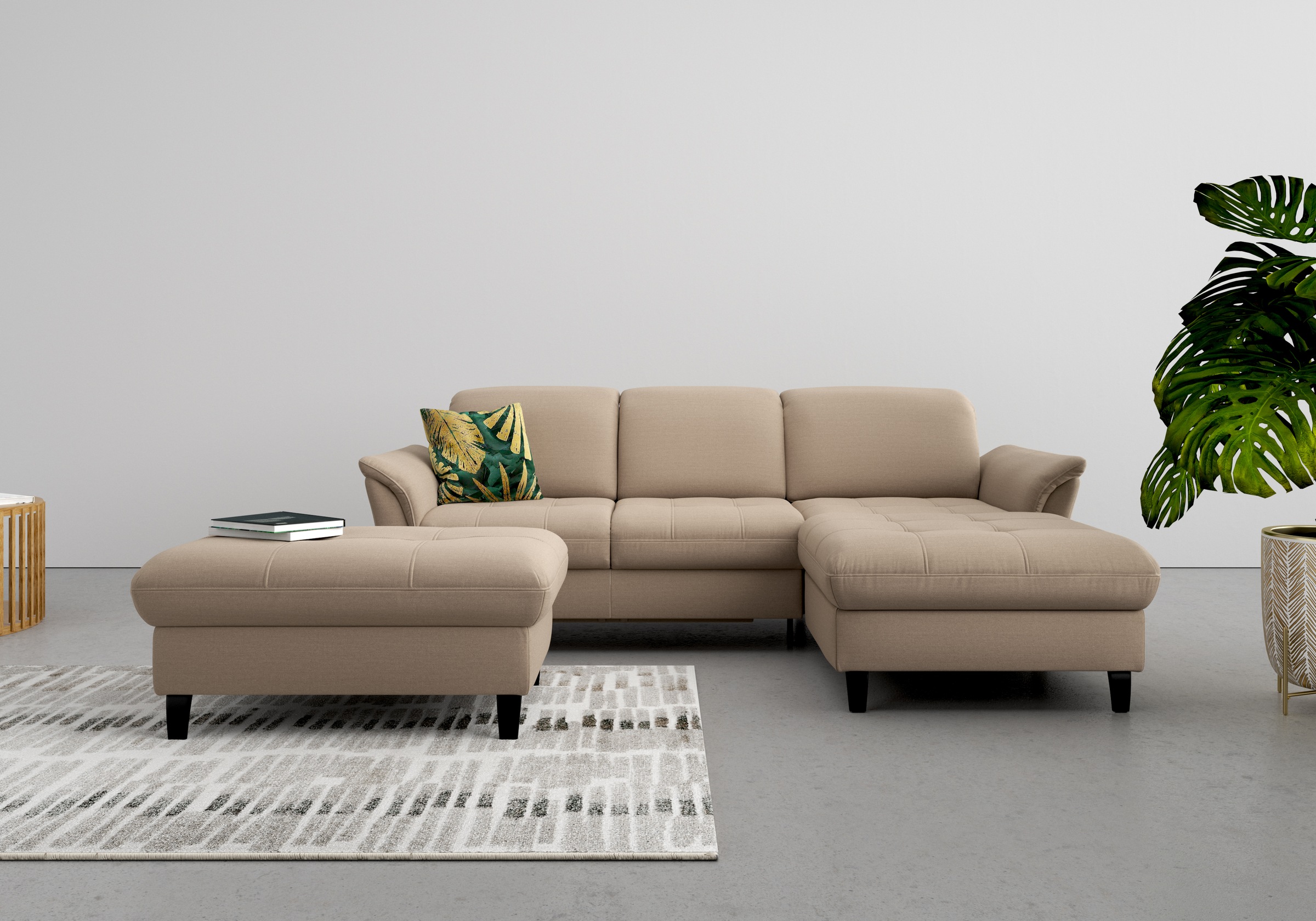 sit&more Ecksofa »Maggiore L-Form«, wahlweise mit Kopfteilverstellung, Bettfunktion und Bettkasten