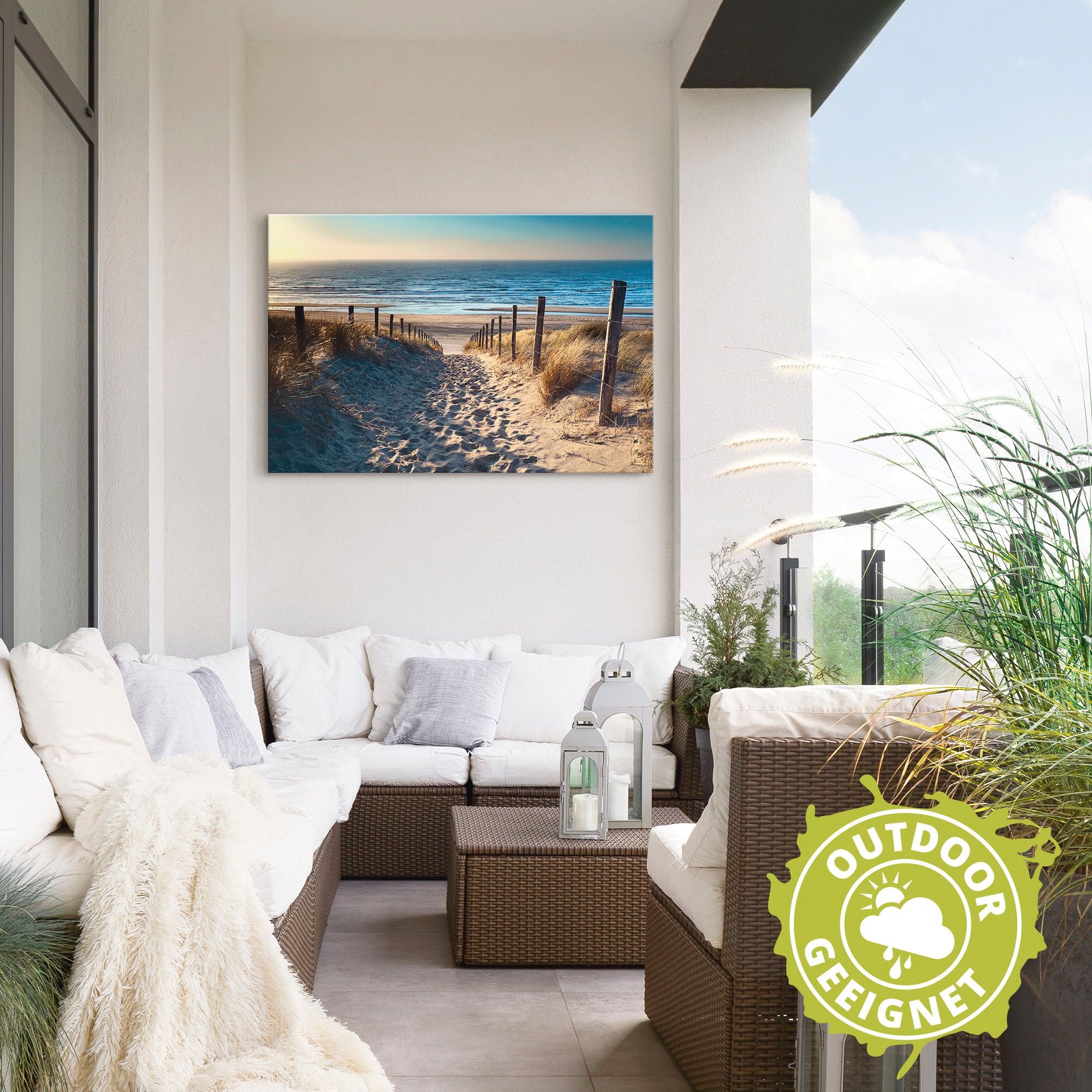 Artland Wandbild »Weg zum Nordseestrand Sonnenuntergang« Strand 1 Stk. tlg. günstig online kaufen