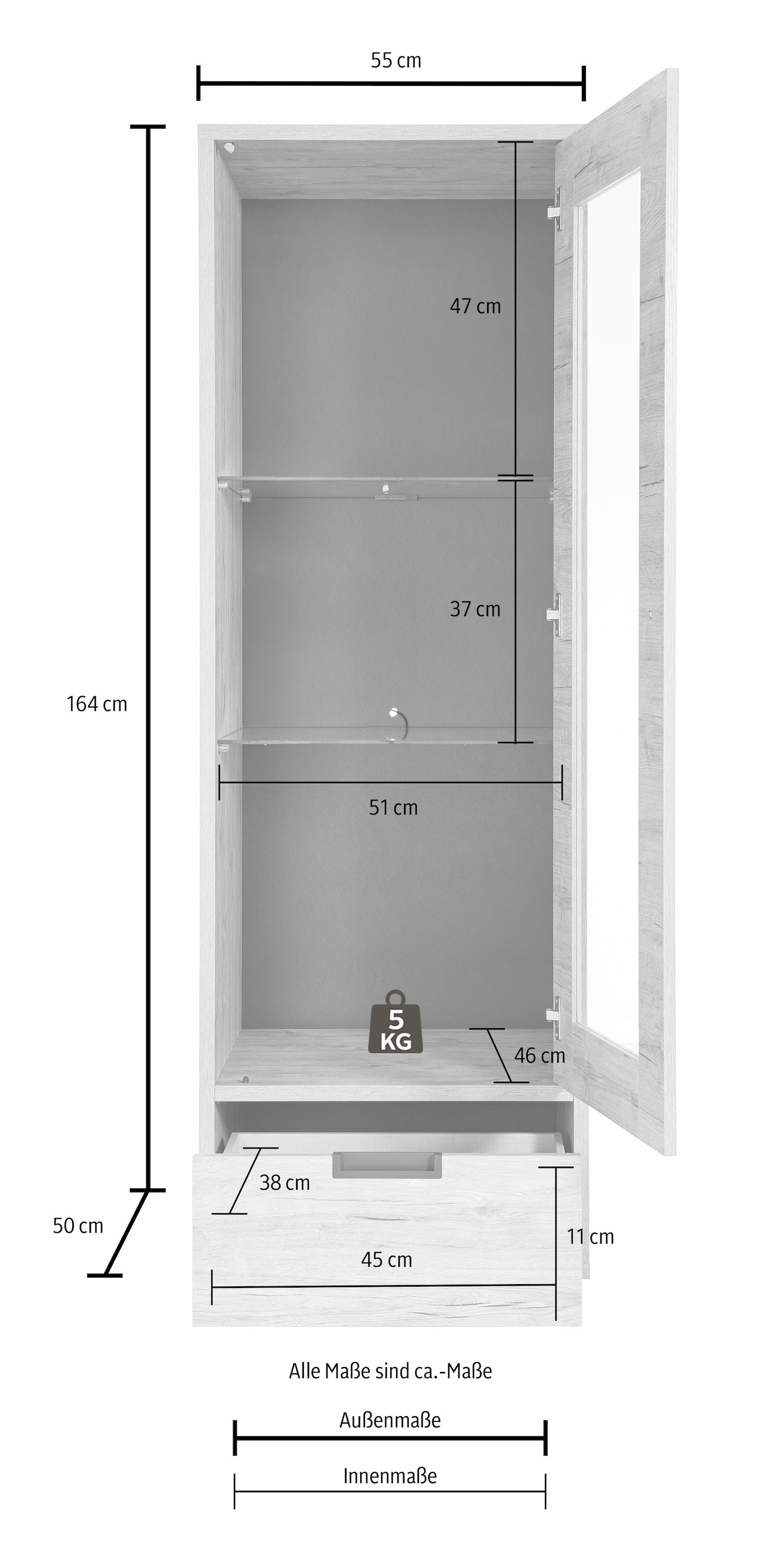 bestellen Rechnung Vitrine Höhe cm »Palma«, LC auf 176