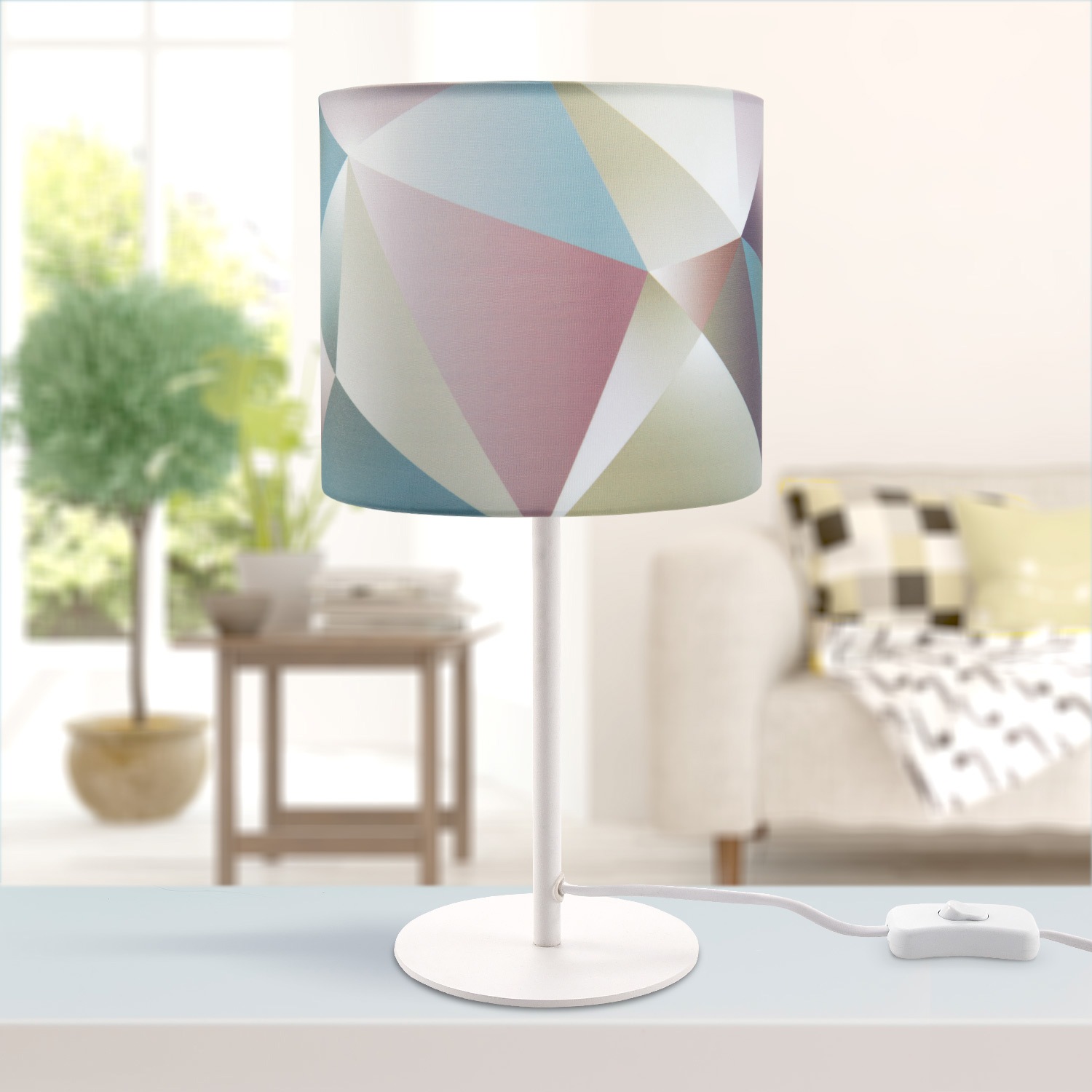 Paco Home Tischleuchte »Kosy 309«, 1 flammig, Leuchtmittel E14 | ohne Leuchtmittel, LED E14 Lampe, Für Wohnzimmer Und Schlafzimmer, Pastellfarben, Deko