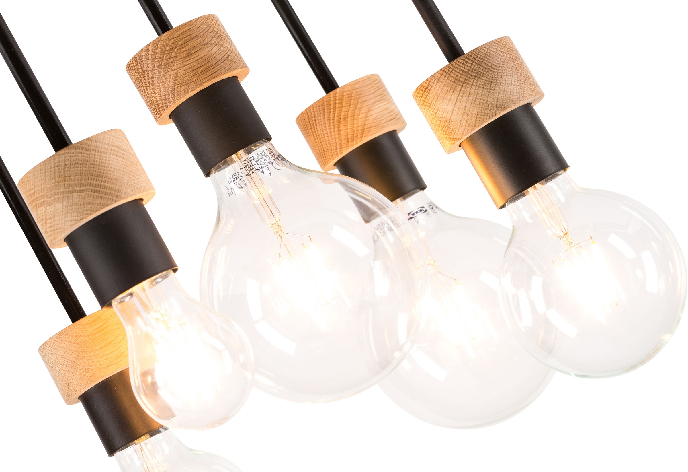 BRITOP LIGHTING Deckenleuchte »CHANDELLE«, 5 flammig, Leuchtmittel E27 | Leuchtmittel wechselbar-ohne Leuchtmittel, Naturprodukt aus Eichenholz