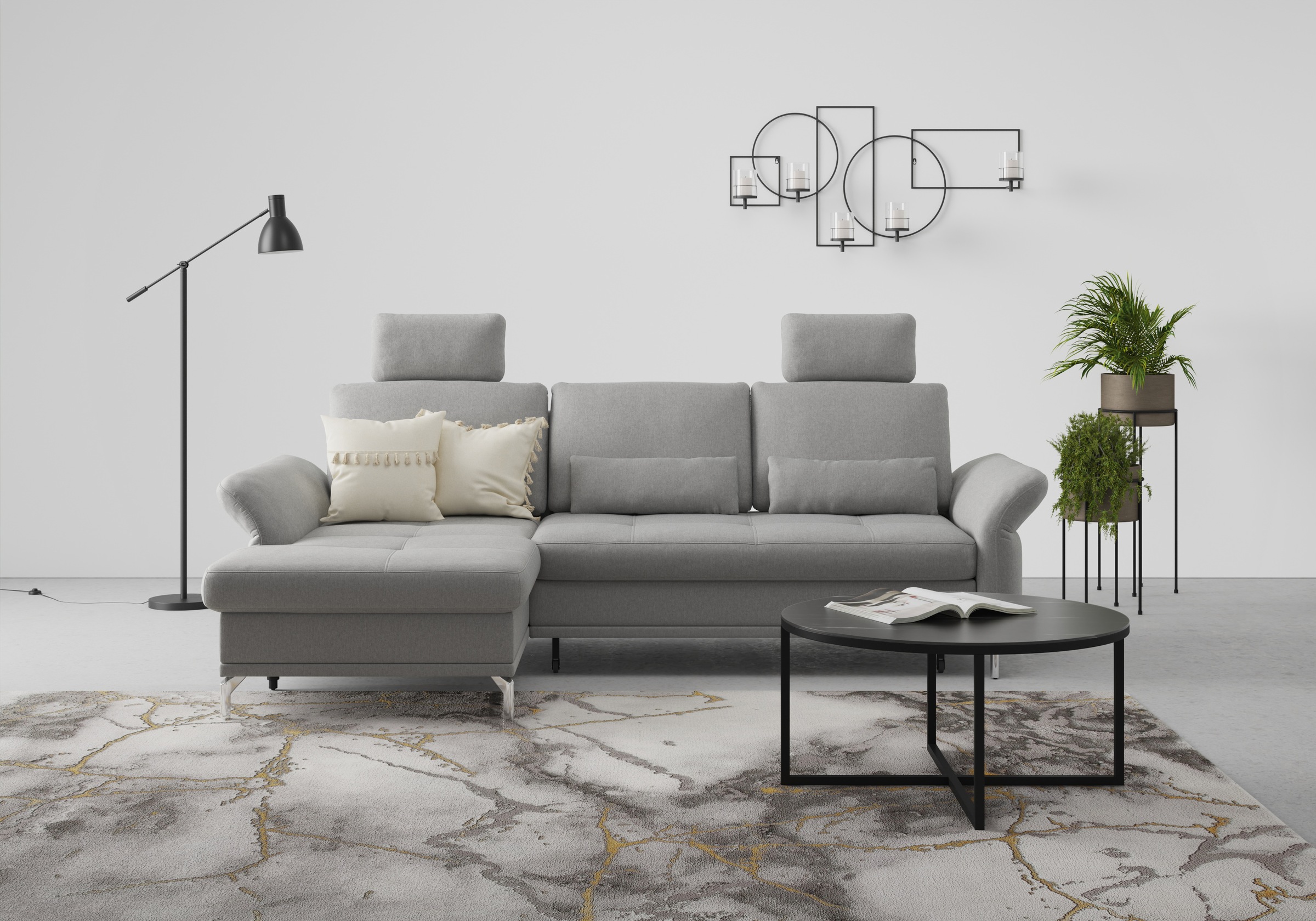 Home affaire Ecksofa »Palm Beach L-Form« Federkern, mit Sitztiefenverstellu günstig online kaufen