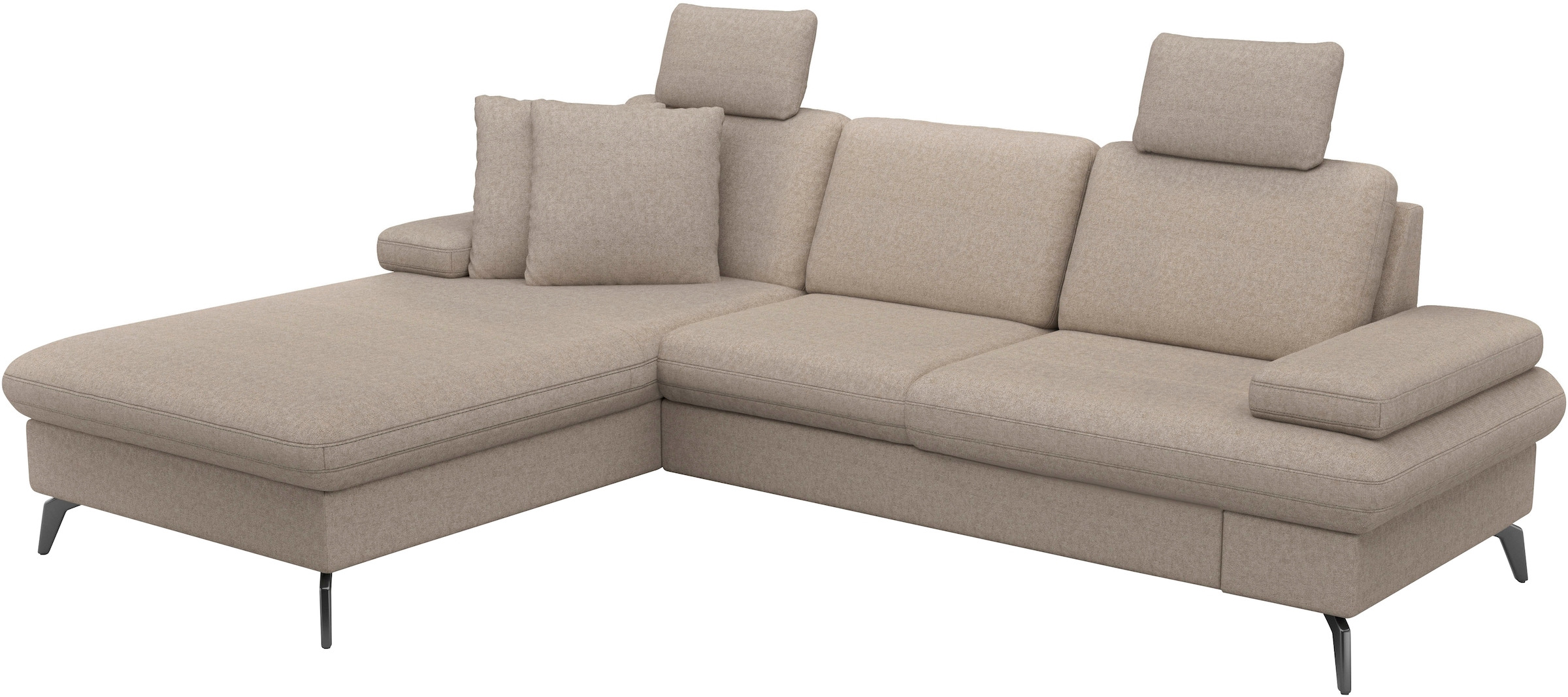 sit&more Ecksofa »Morris Jubi L-Form«, inkl. Armteilfunktion und 1 Zierkissen, wahlweise mit Bettfunktion