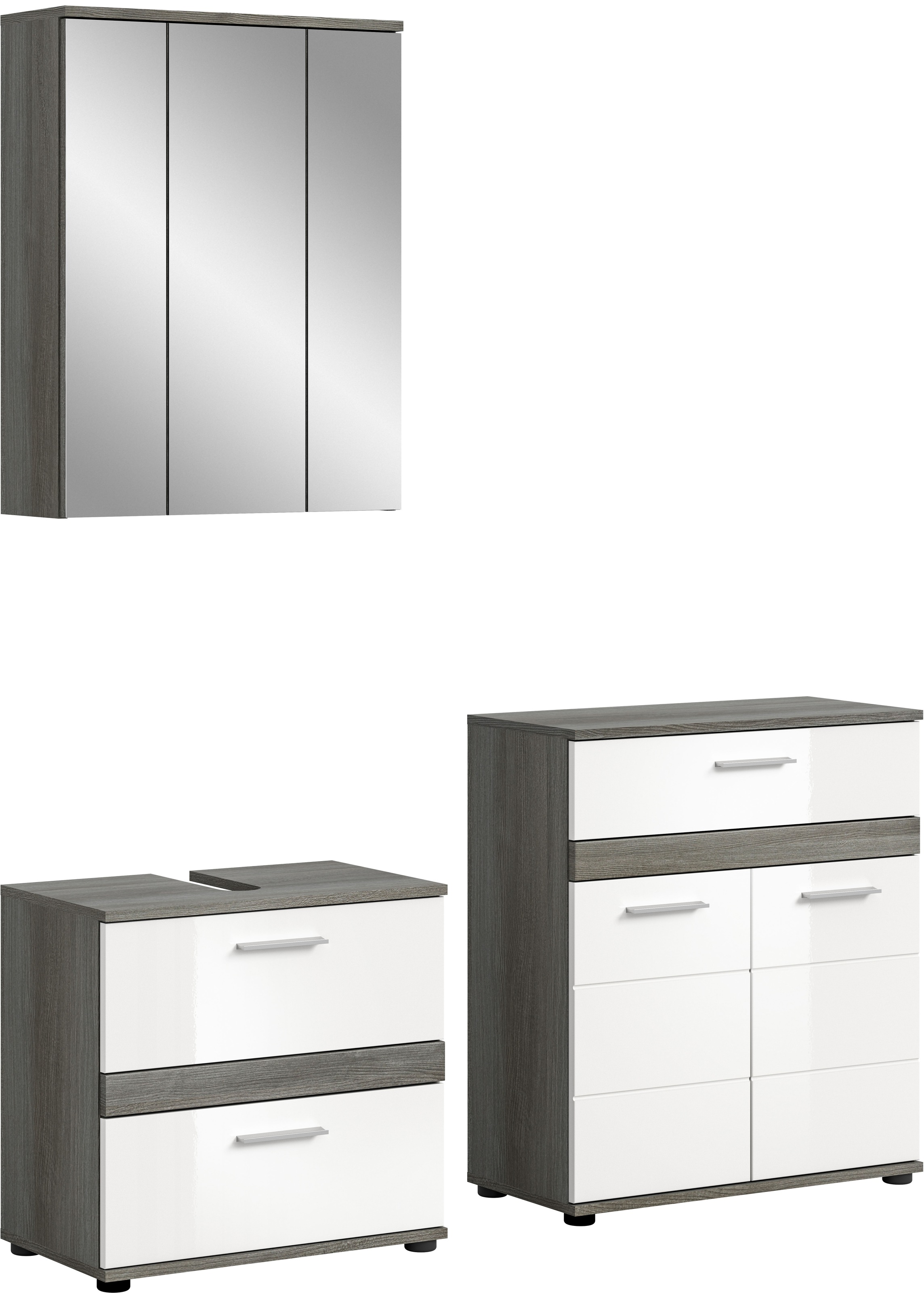 welltime Badmöbel-Set »LUCCA, 3-teilig, TOPSELLER!, hochwertige MDF Front«, günstig online kaufen