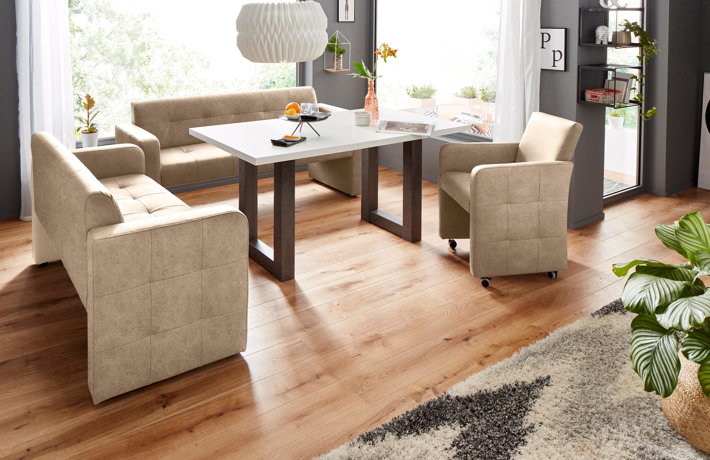 exxpo - sofa fashion Polsterbank »Barista Küchensofa mit Komfortsitzhöhe 49cm«, tolle Detailverarbeitung, frei im Raum stellbar