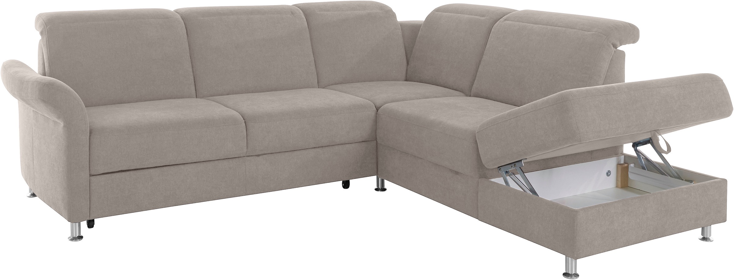 sit&more Ecksofa »Darwin L-Form«, inklusive Federkern, wahlweise mit Kopfteilverstellung, Bettfunktion