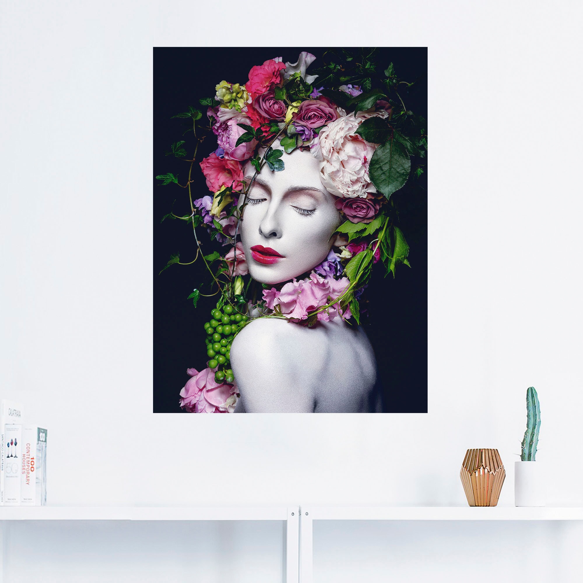 Artland Wandbild »Schöne Blumenkönigin«, Bilder von Frauen, (1 St.), als Alubild, Outdoorbild, Leinwandbild, Poster, Wandaufkleber