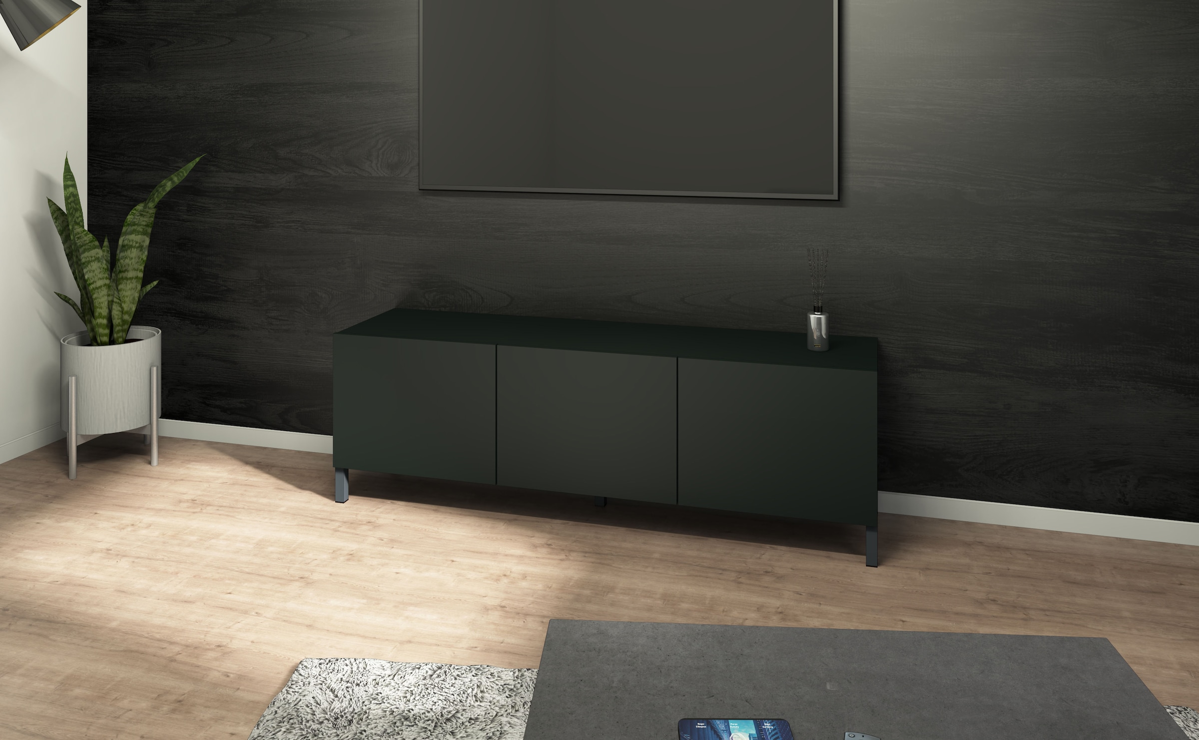 borchardt Möbel Lowboard, Metallfüße, grifflose Optik