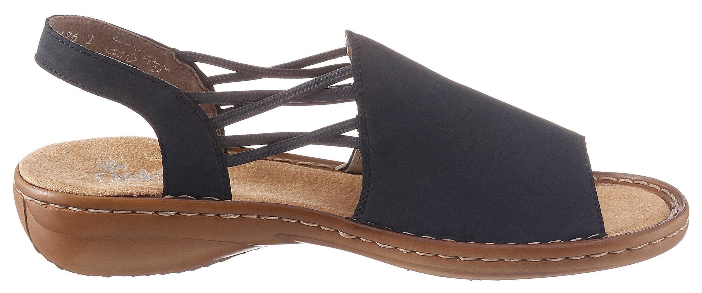 Rieker Sandale  Sommerschuh, Sandalette, Keilabsatz, mit Gummizugbändern