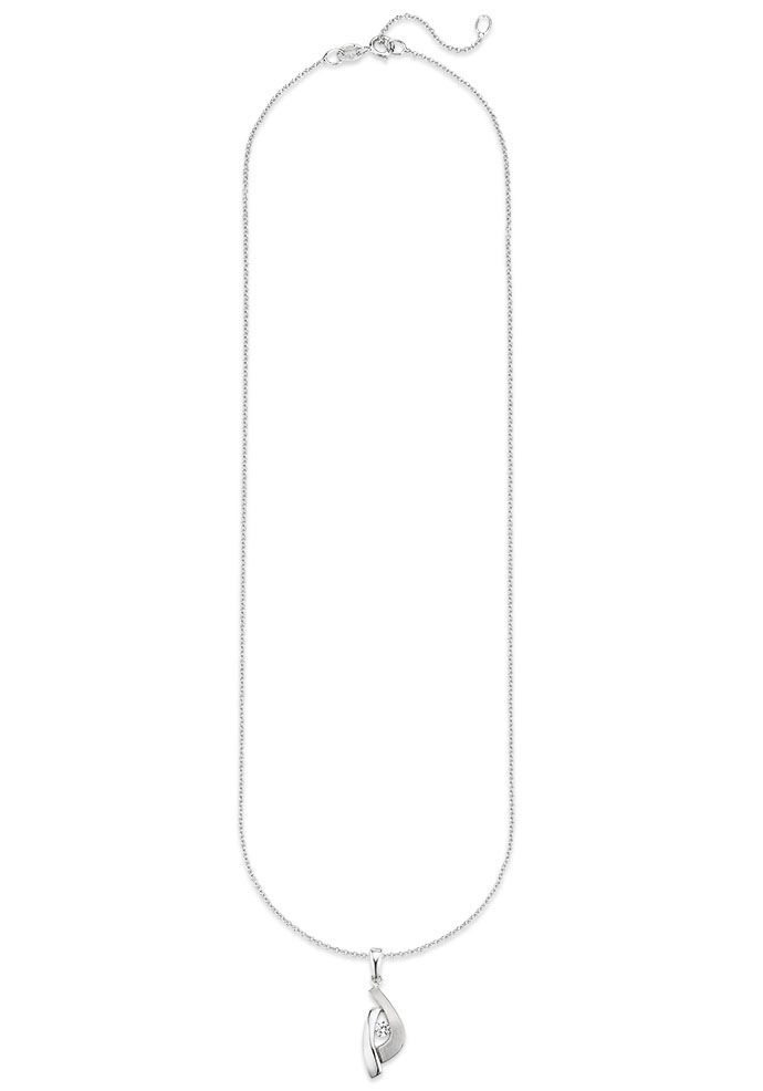 Bruno Banani Kette mit Anhänger »Schmuck Geschenk Silber 925 Halsschmuck Halskette Ankerkette«, mit Zirkonia (synth.)