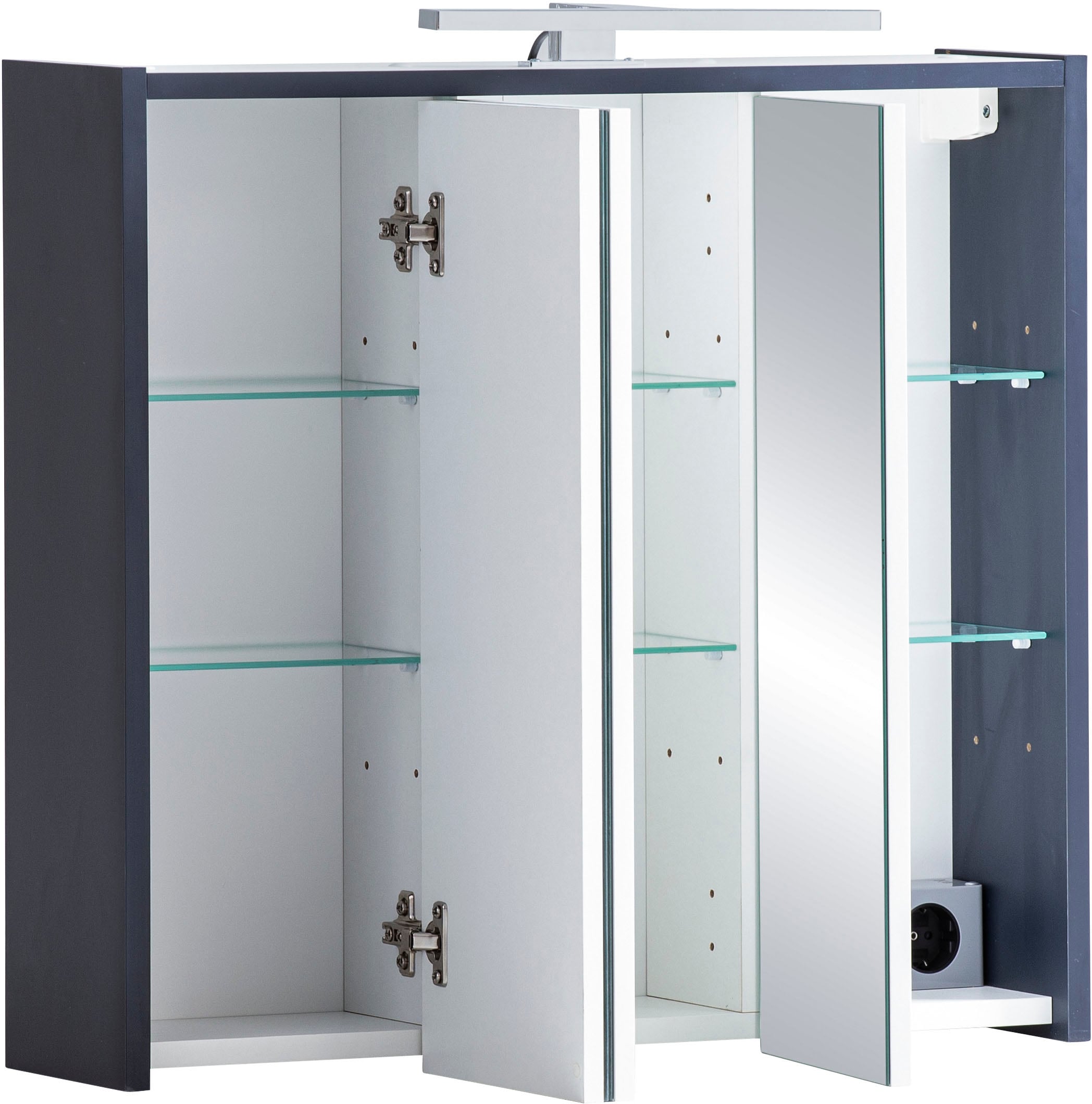 Schildmeyer Spiegelschrank »Lovis, Breite 65 cm«, Mit LED-Leuchte und Schalter-/Steckdoseneinheit
