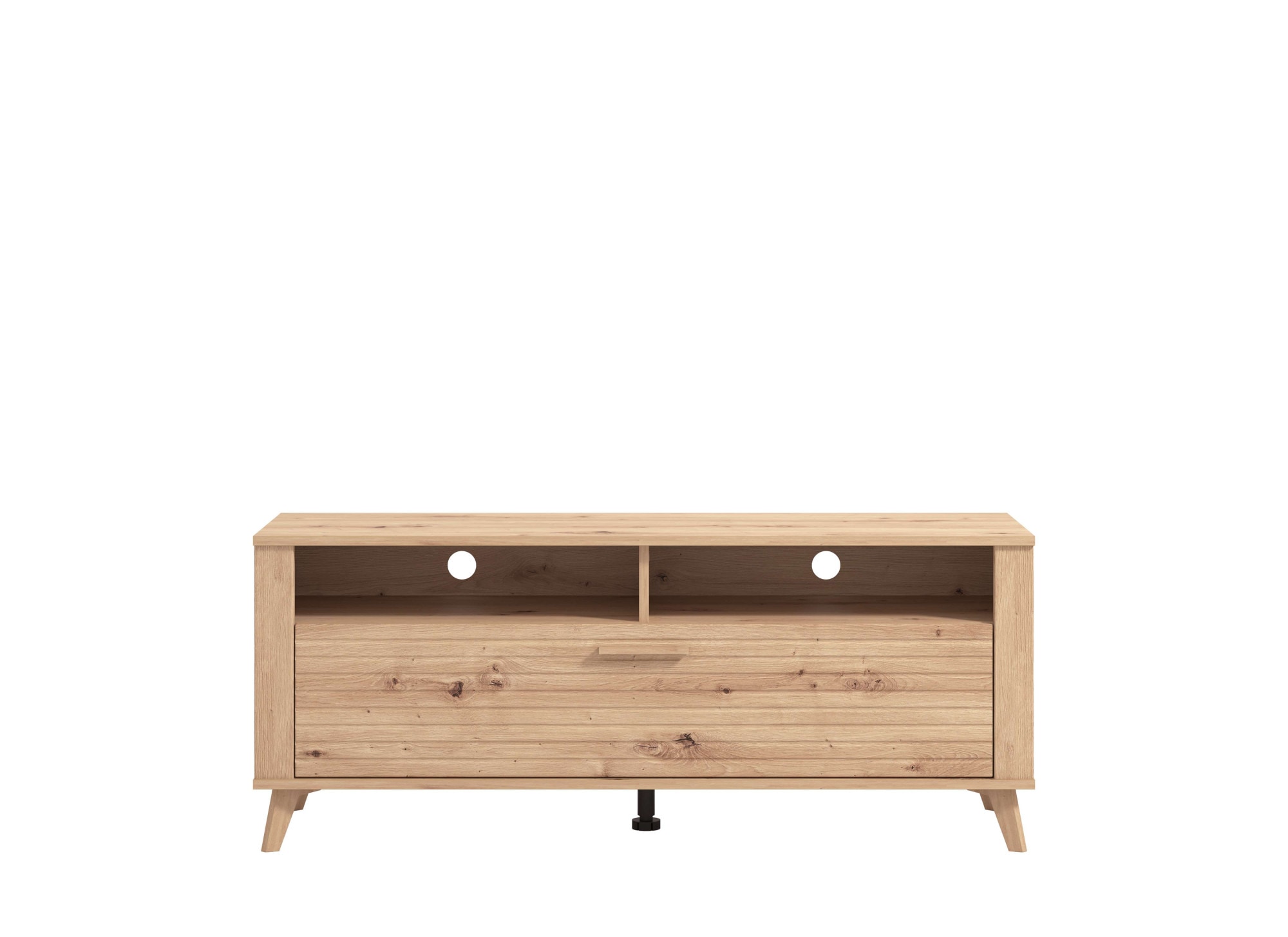 INOSIGN Lowboard »Redon, TV-Board, TV-Schrank, TV-Lowboard«, TV-Kommode, Breite 128, Klapptür in 3D Optik, Artisan Eiche