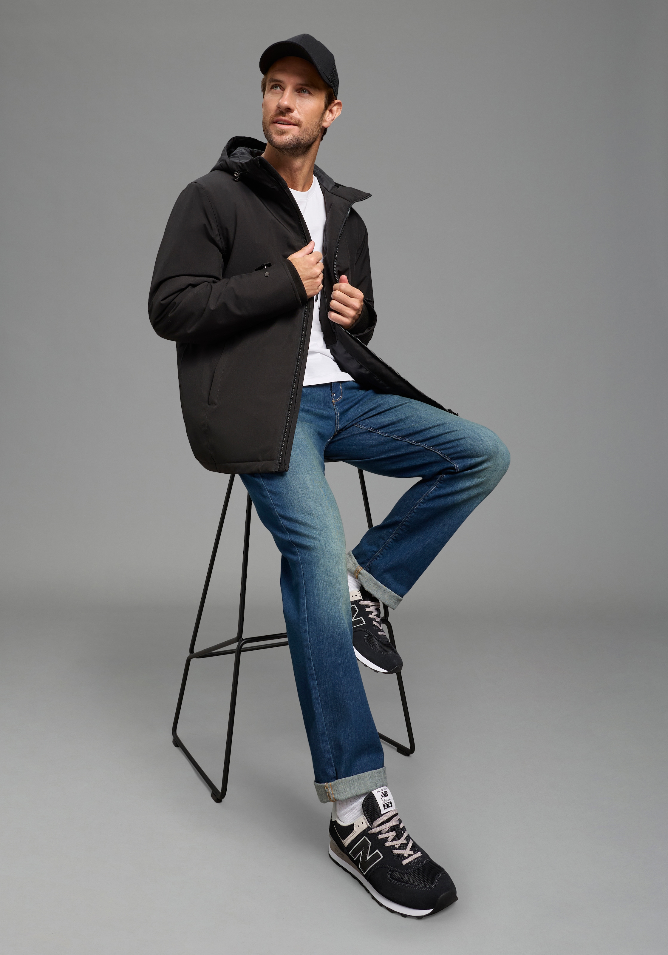 Polarino Funktionsjacke mit Kapuze Wärmend, winddicht, wasserabweisend, Übergangsjacke